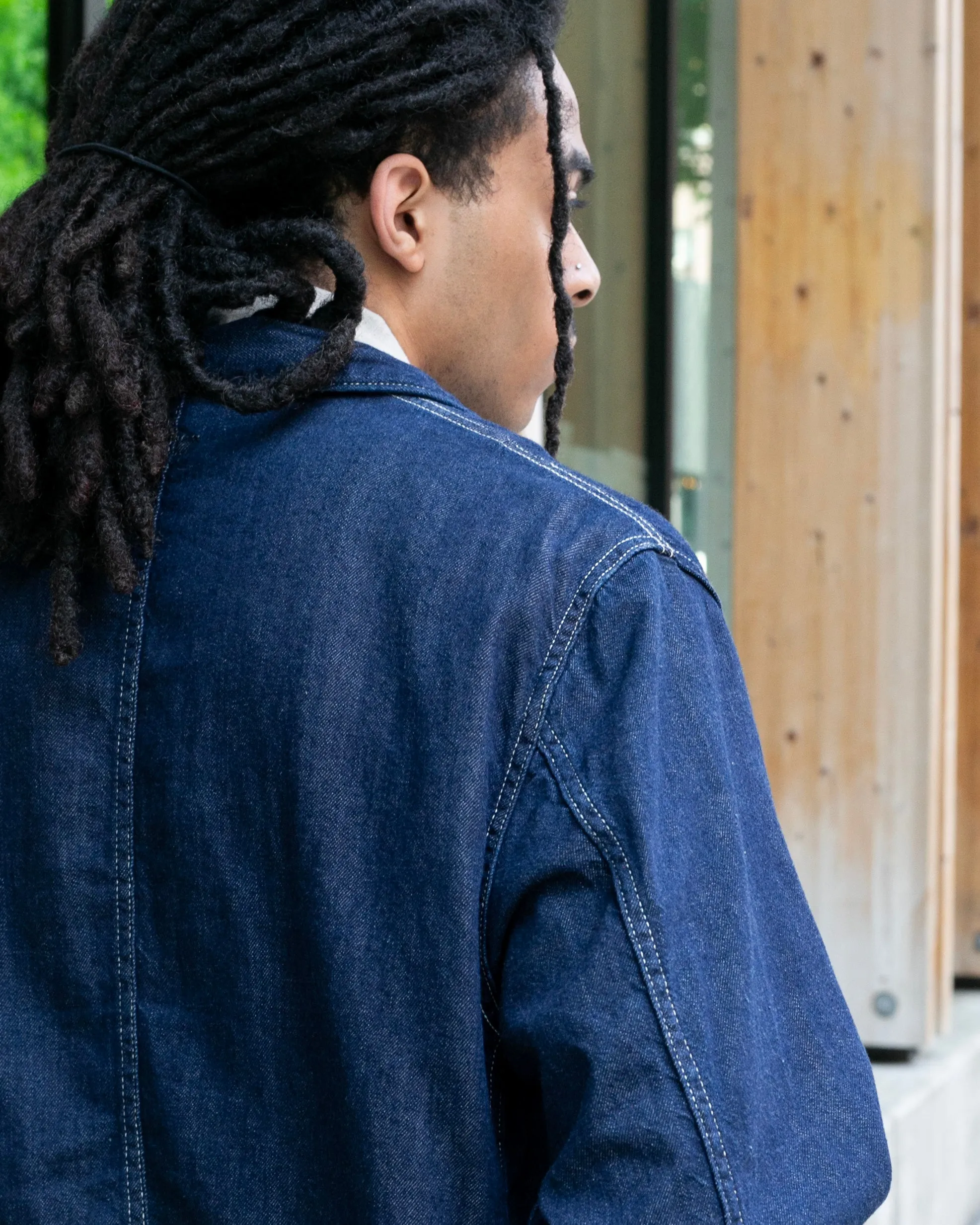 Japanese Repro Denim Jacket, XL, Kapital, Dark Wash with Angled Pockets sold by Kiriko product image thumbnail 4