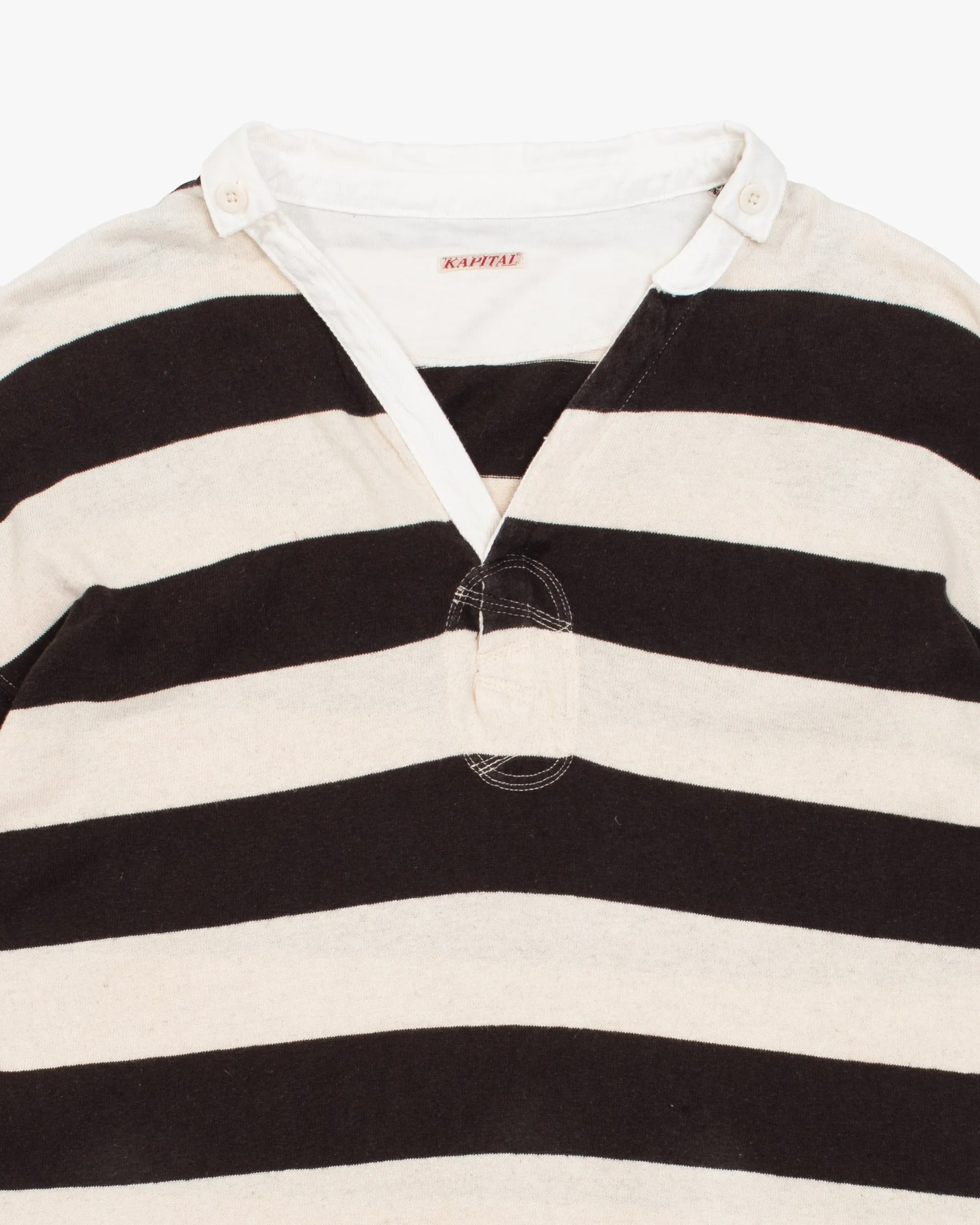 Japanese Repro Shirt, XL, Kapital, Black and Cream Stripes sold by Kiriko product image thumbnail 2