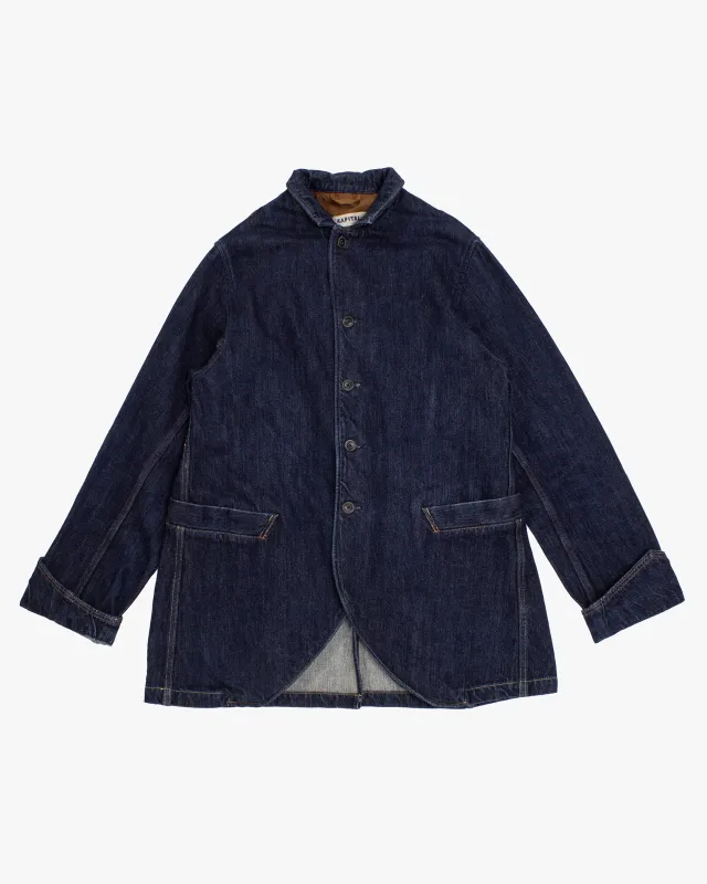 Japanese Repro Denim Jacket, M, Kapital, Dark Wash with Pointed Cuff Detail made by Kiriko