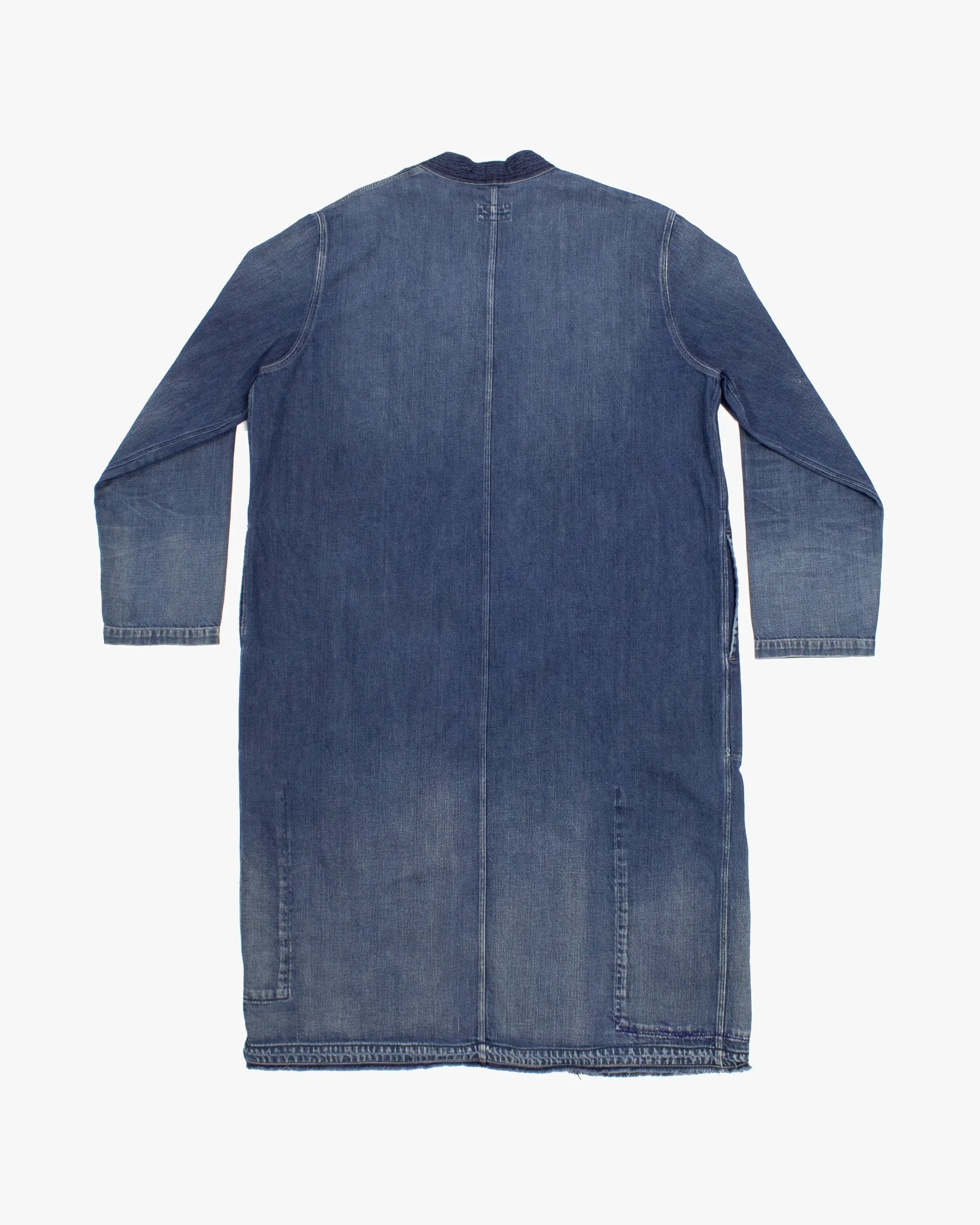 Japanese Repro Denim Robe, M, Kapital, Medium Wash with Multicolor Stitched Details sold by Kiriko product image thumbnail 4