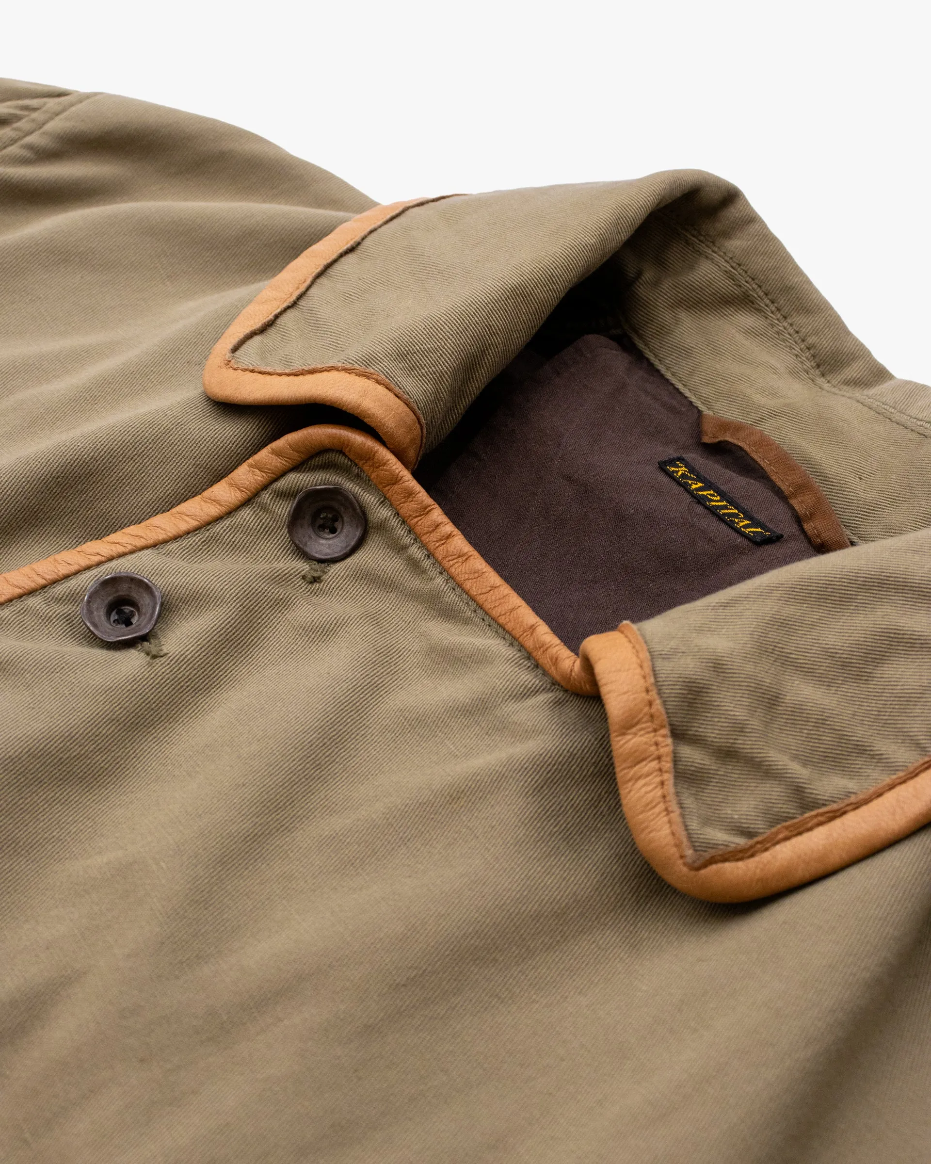Japanese Repro Jacket, S, Kapital, Khaki with Light Brown Cord Trim sold by Kiriko product image thumbnail 5