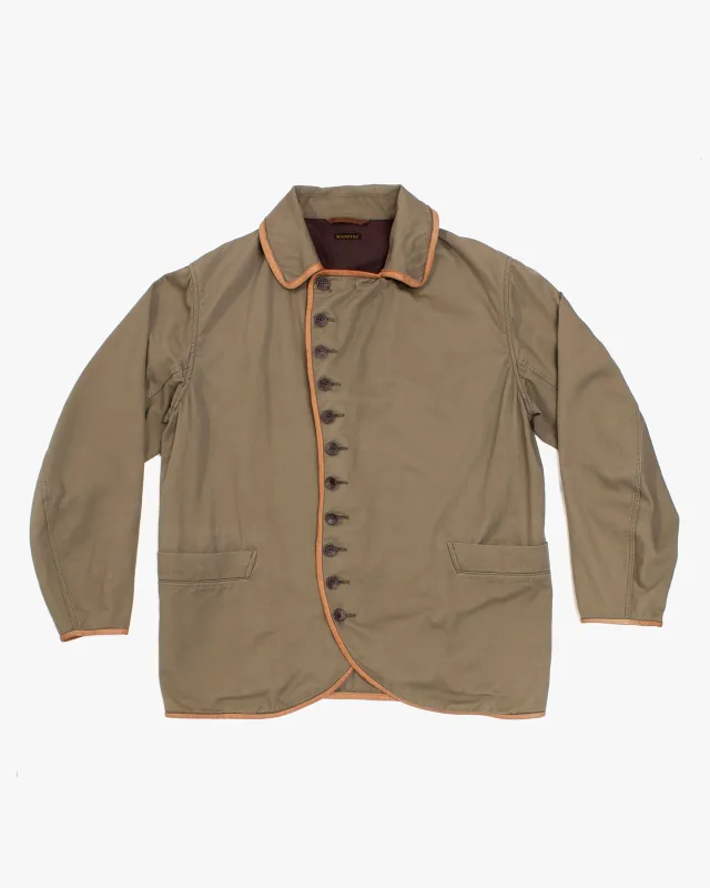 Japanese Repro Jacket, S, Kapital, Khaki with Light Brown Cord Trim made by Kiriko