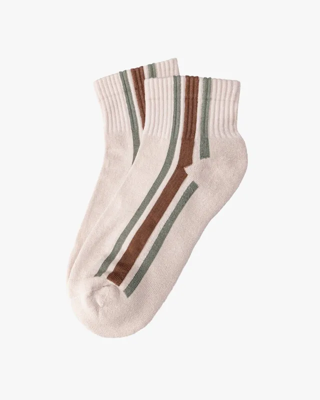American Trench, Crew Socks, Vertical Stripe Quarter made by Kiriko