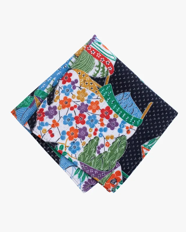 Kiriko Original Pocket Square, Multi Floral made by Kiriko