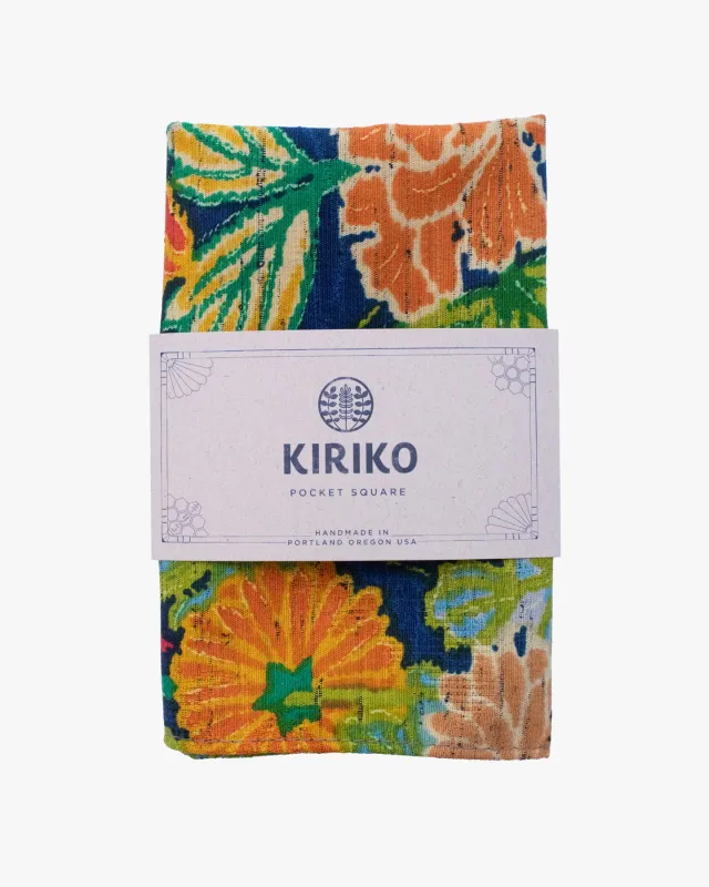 Kiriko Original Pocket Square, Peony and Butterfly made by Kiriko