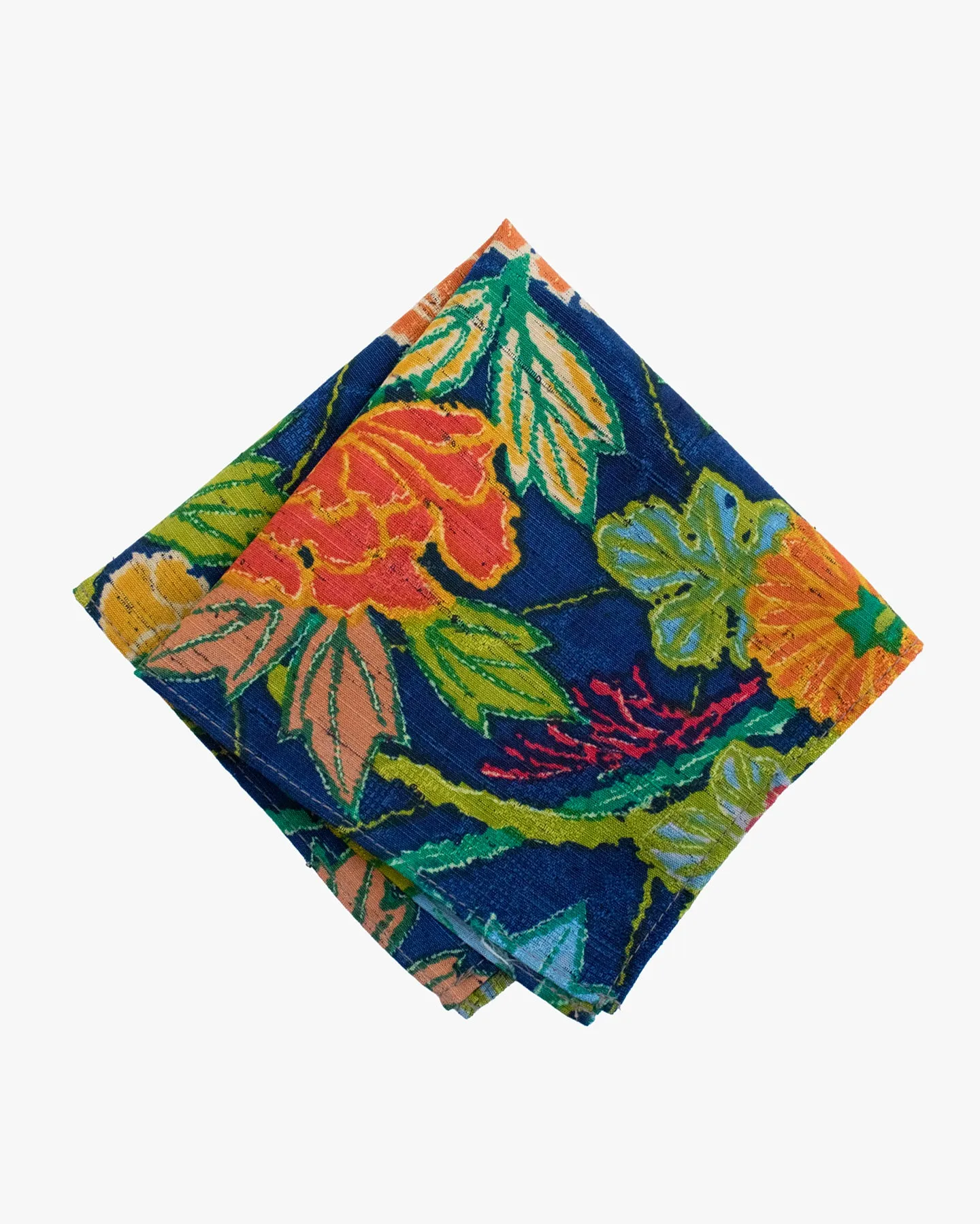 Kiriko Original Pocket Square, Tsubaki, Orange and Mustard sold by Kiriko