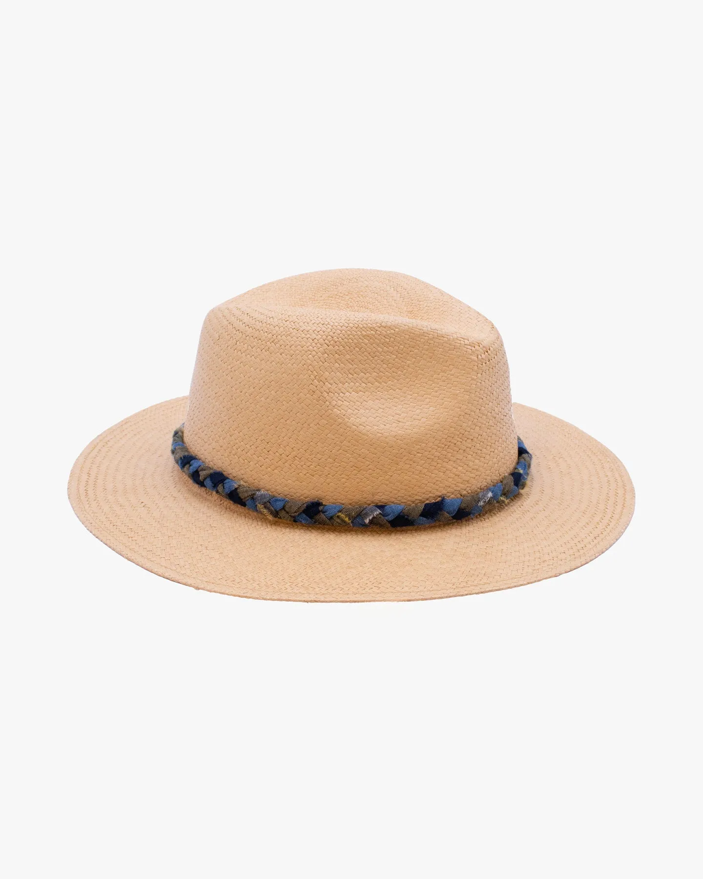 Kiriko Custom Panama Hat, Straw, Braided Green Kasuri, Indigo and Light Indigo sold by Kiriko product image thumbnail 5