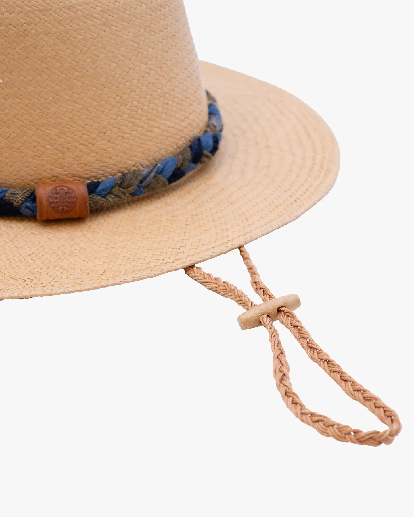 Kiriko Custom Panama Hat, Straw, Braided Green Kasuri, Indigo and Light Indigo sold by Kiriko product image thumbnail 2