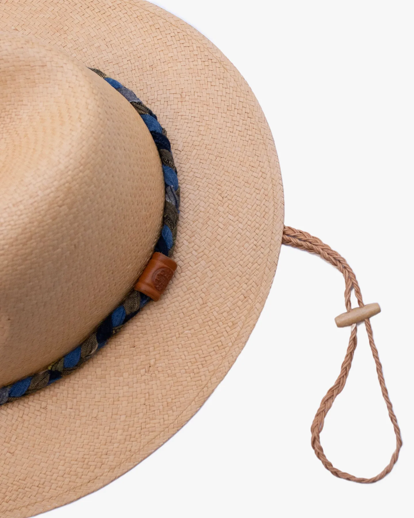 Kiriko Custom Panama Hat, Straw, Braided Green Kasuri, Indigo and Light Indigo sold by Kiriko product image thumbnail 4