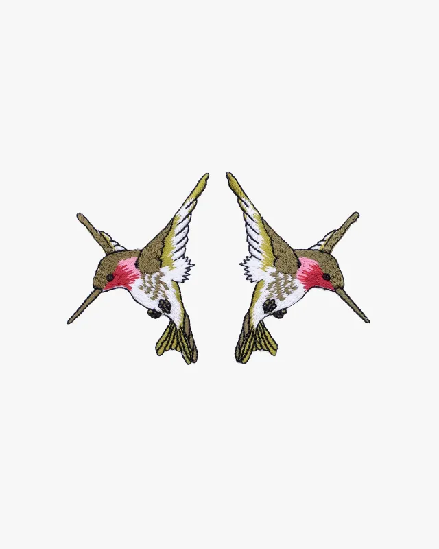 Embroidered Patch, Iron-on Applique, Hummingbird made by Kiriko