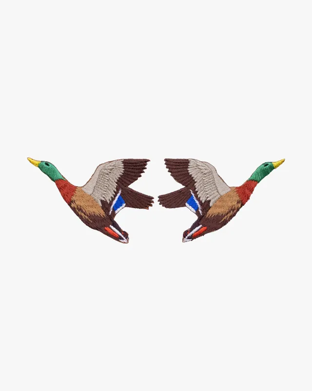 Embroidered Patch, Iron-on Applique, Mallard Duck made by Kiriko