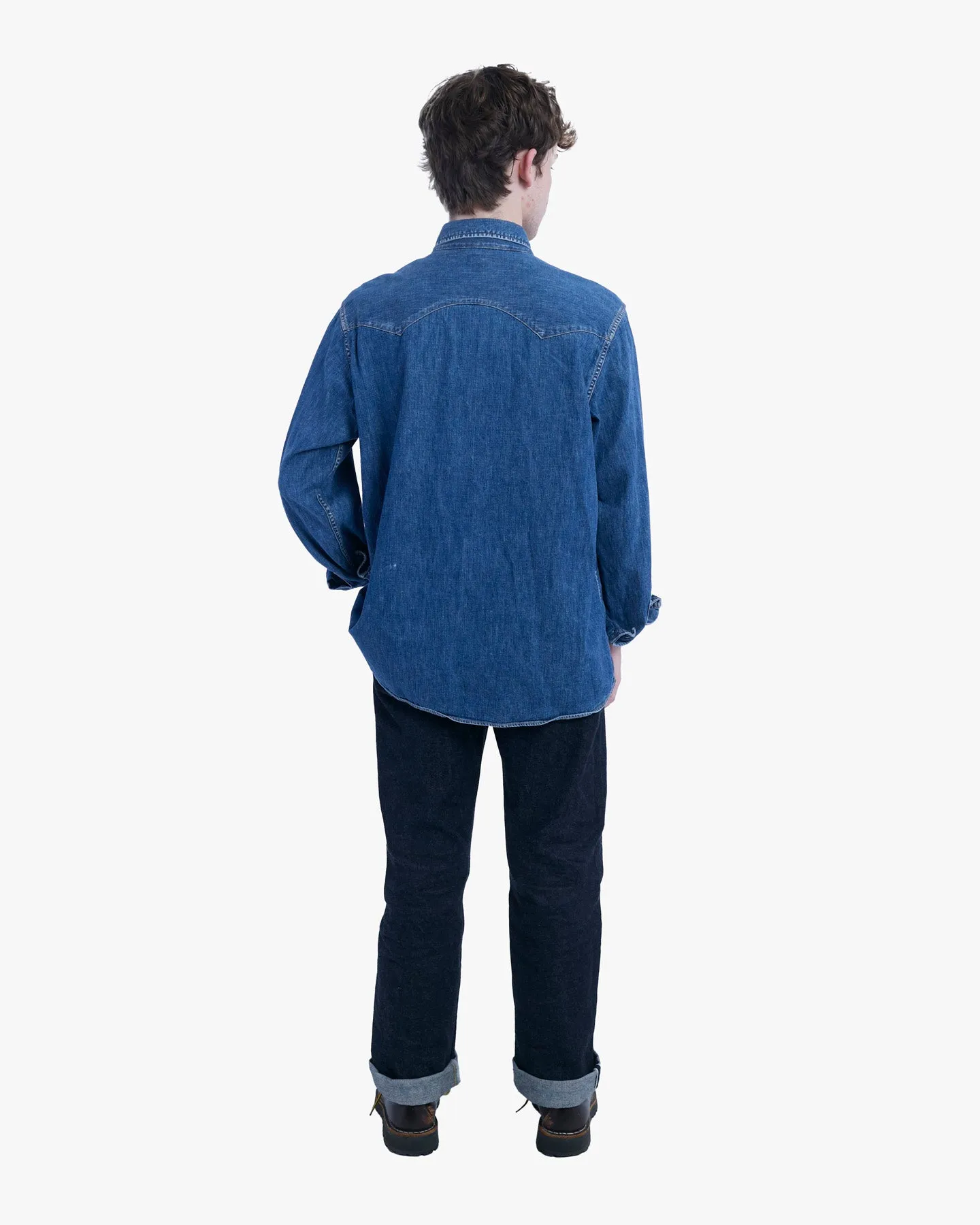 Japanese Repro Long-Sleeve Shirt, L, Standard California, Blue Denim sold by Kiriko product image thumbnail 2