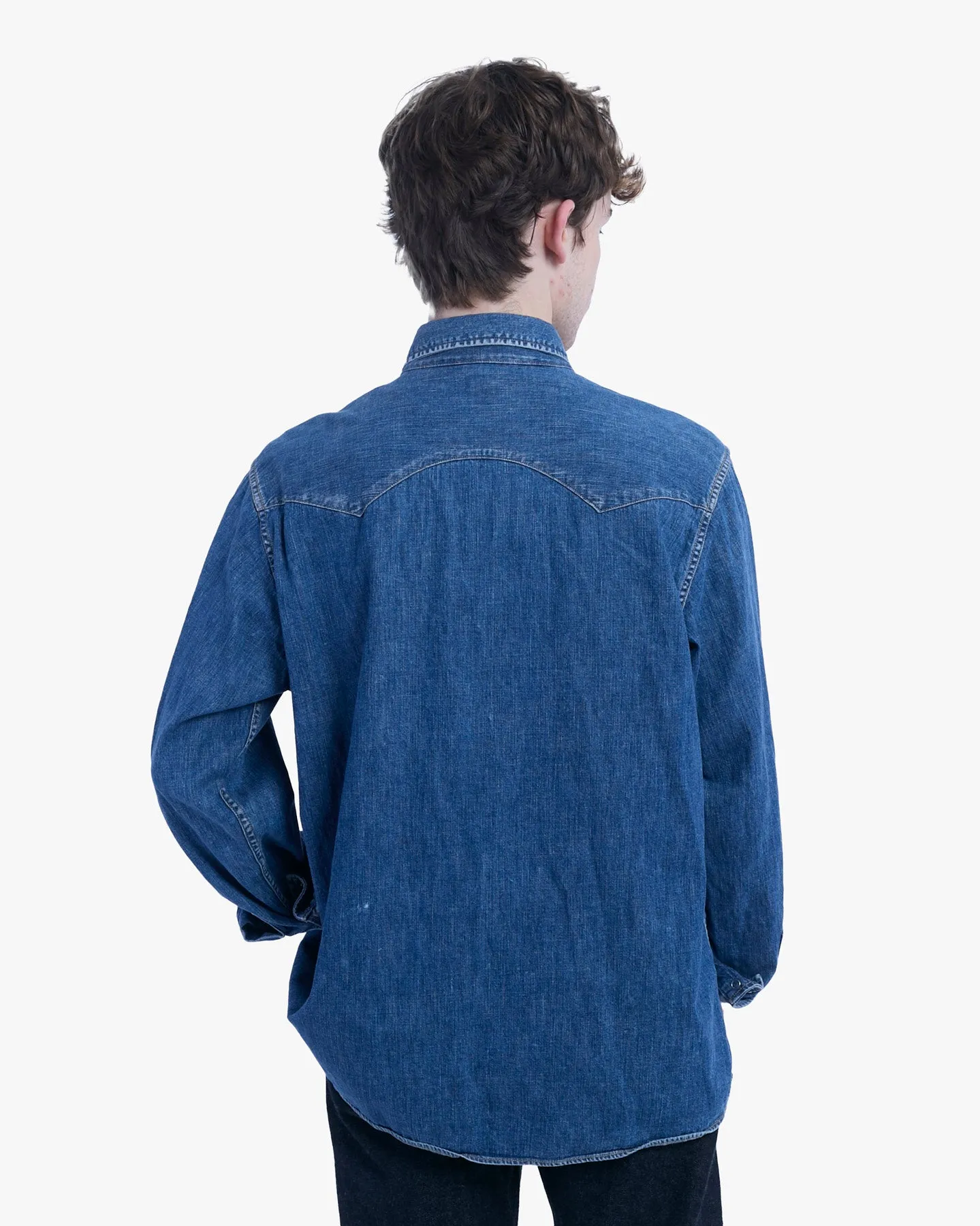 Japanese Repro Long-Sleeve Shirt, L, Standard California, Blue Denim sold by Kiriko product image thumbnail 3