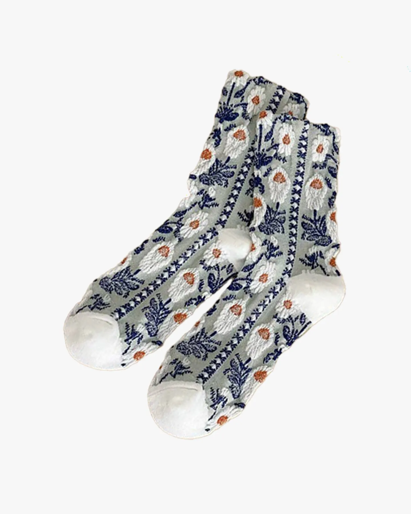 Tourtiwi, Crew Socks, Embossed Retro Oil Painting Style Floral sold by Kiriko product image thumbnail 2