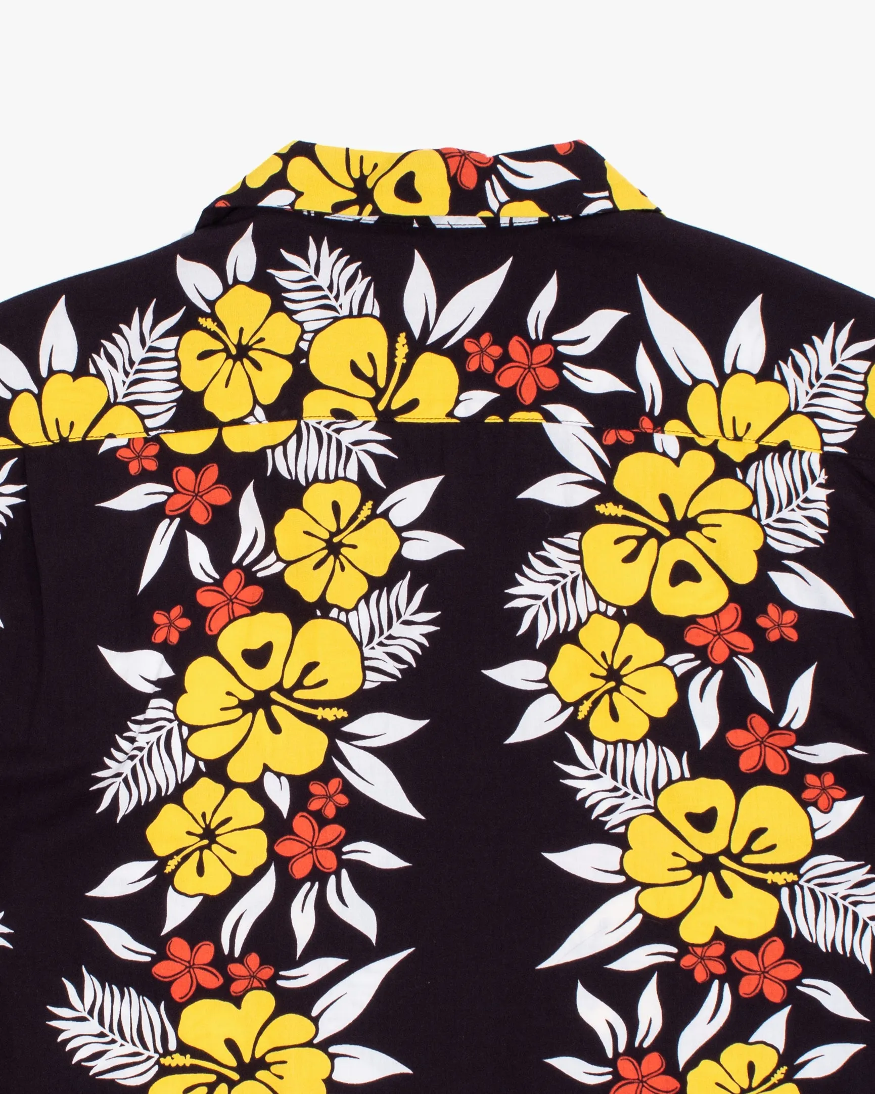 Japanese Repro Aloha Shirt, M, Edwin, Yellow Hibiscus Flowers on Black sold by Kiriko product image thumbnail 4