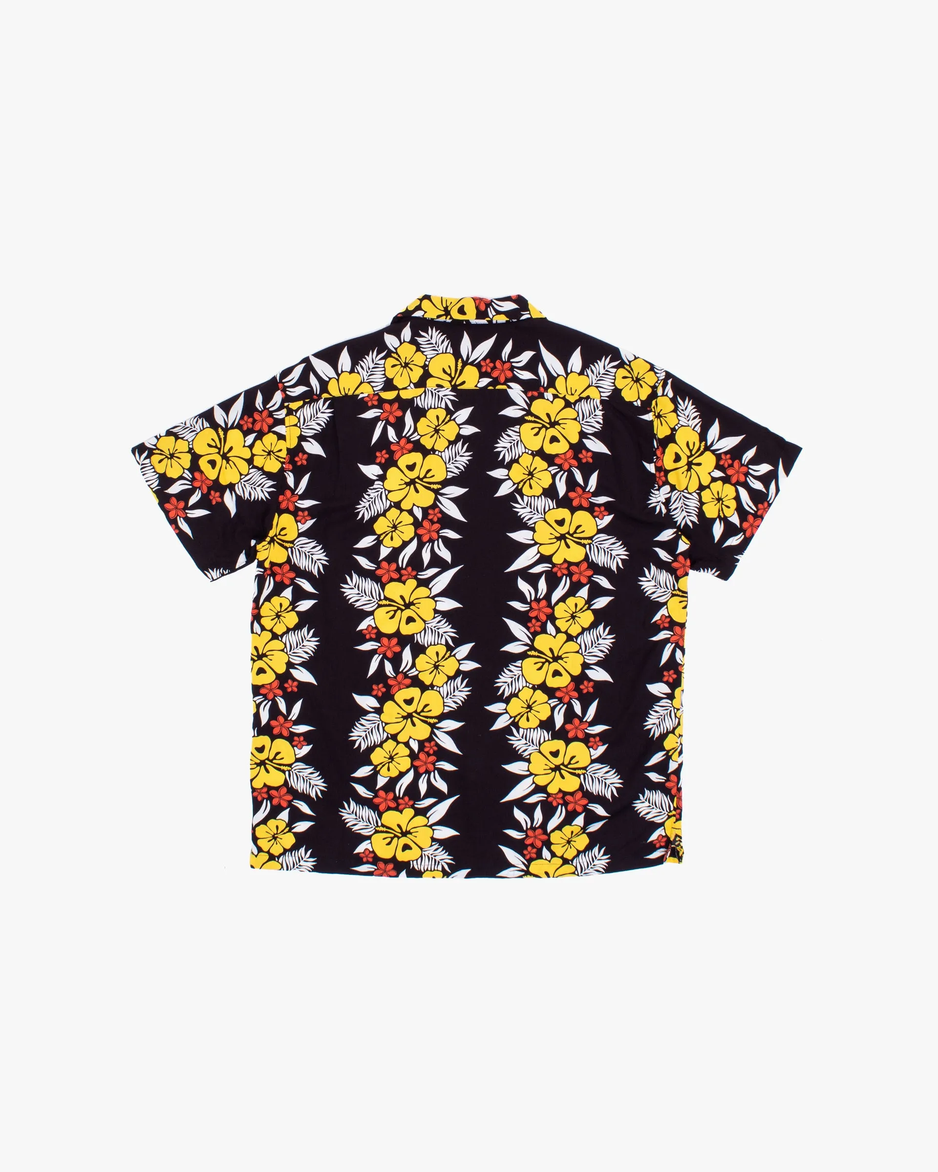 Japanese Repro Aloha Shirt, M, Edwin, Yellow Hibiscus Flowers on Black sold by Kiriko product image thumbnail 3