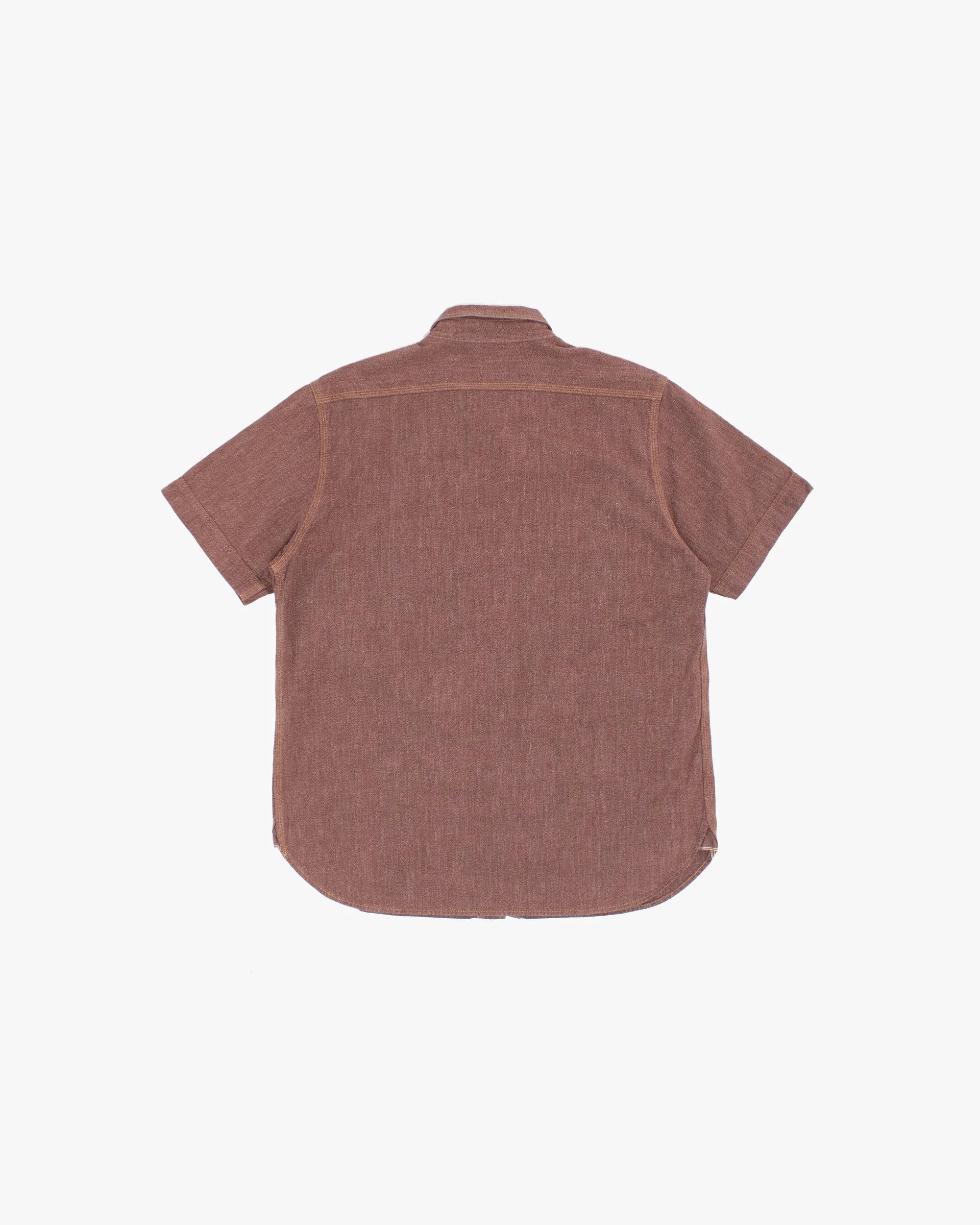 Japanese Repro Short-Sleeve Shirt, XL, Jelado, Brown with Orange and Red Stitching Details sold by Kiriko product image thumbnail 5