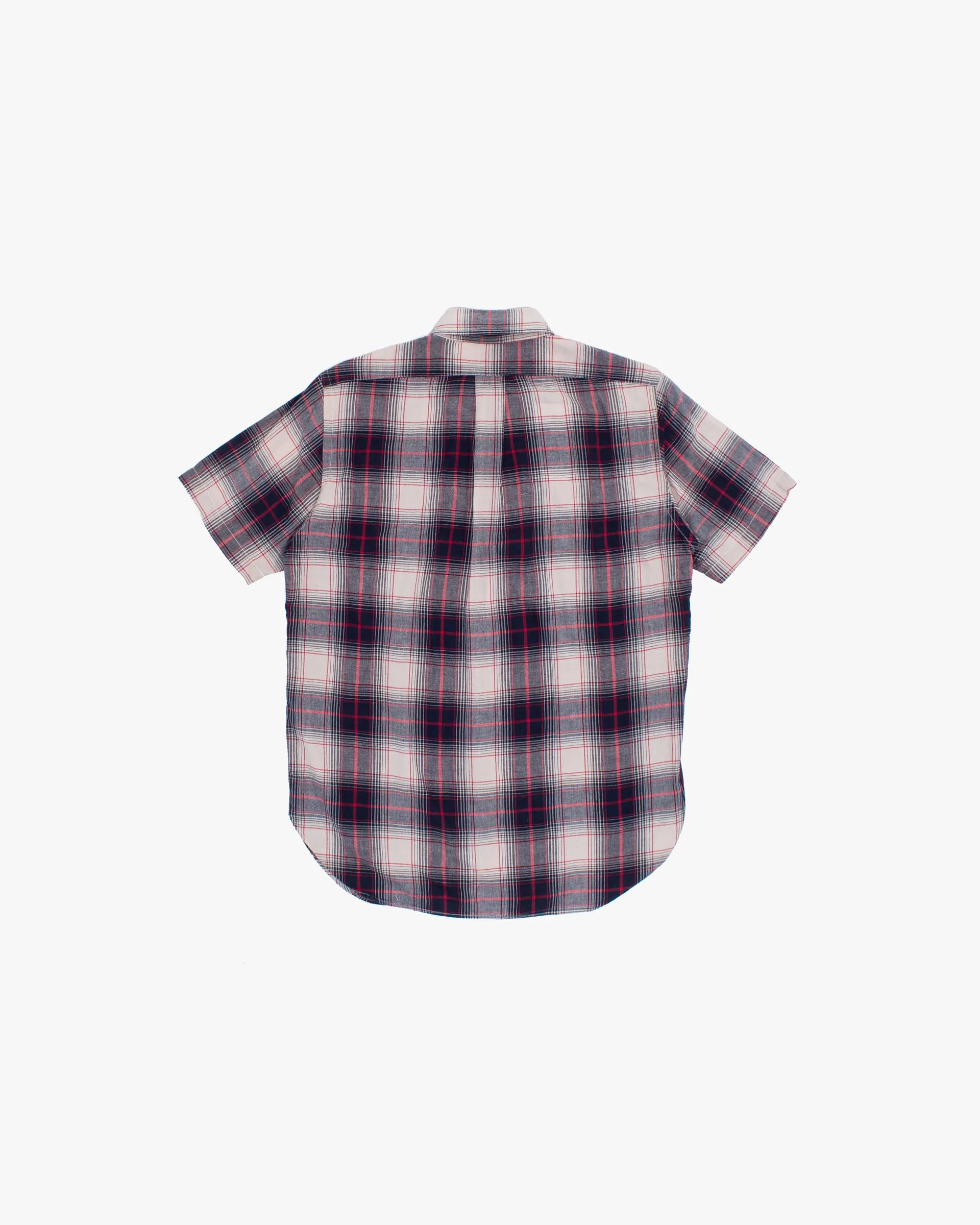 Japanese Repro Short-Sleeve Shirt, M, Warehouse & Co, Red and Navy Plaid sold by Kiriko product image thumbnail 5