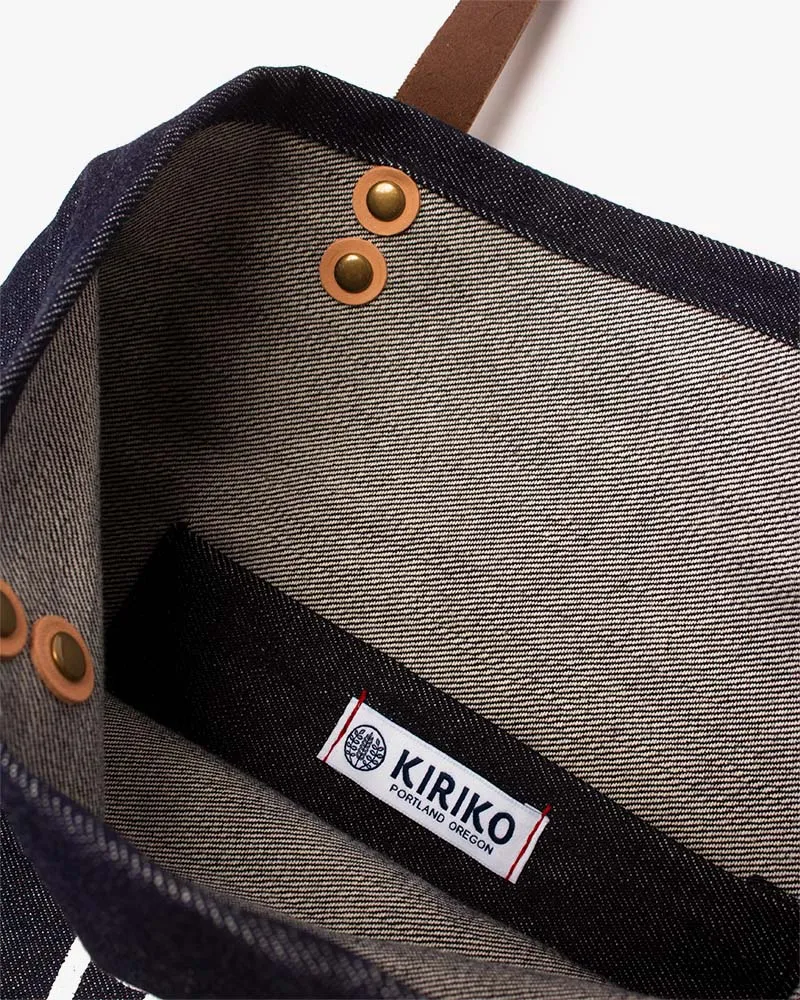 Kiriko Original Small Tote Bag, Selvedge Denim, Indigo Logo sold by Kiriko product image thumbnail 5