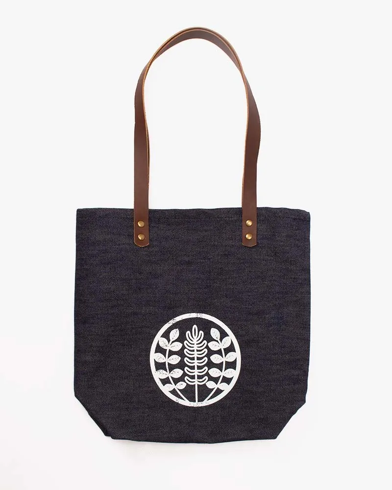 Kiriko Original Small Tote Bag, Selvedge Denim, Indigo Logo sold by Kiriko product image thumbnail 2