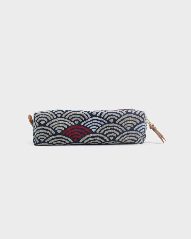 Kiriko Original Pencil Pouch, Large Seigaiha with Red sold by Kiriko product image thumbnail 5