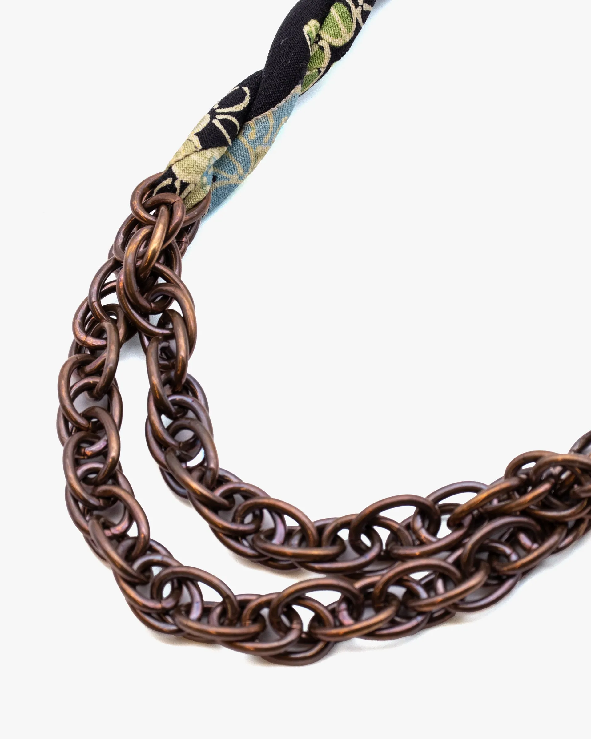 Boet X Kiriko Boro Collar Necklace, Silk Kimono, Black with Multicolor Accents sold by Kiriko product image thumbnail 3