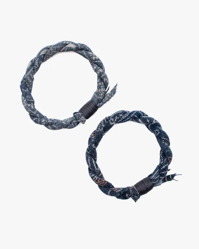 Boet x Kiriko Bracelet, Vintage Washed Indigo with Katazome made by Kiriko