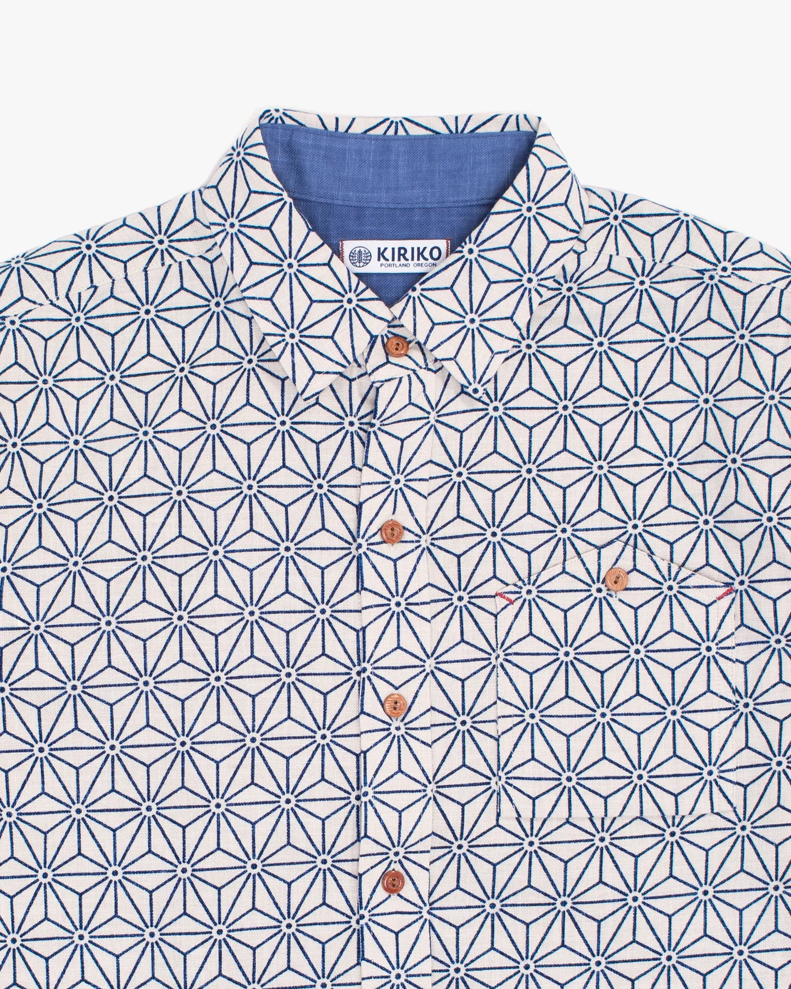 Kiriko Original Shirt, Long Sleeve Button-Up, White Asanoha sold by Kiriko product image thumbnail 3