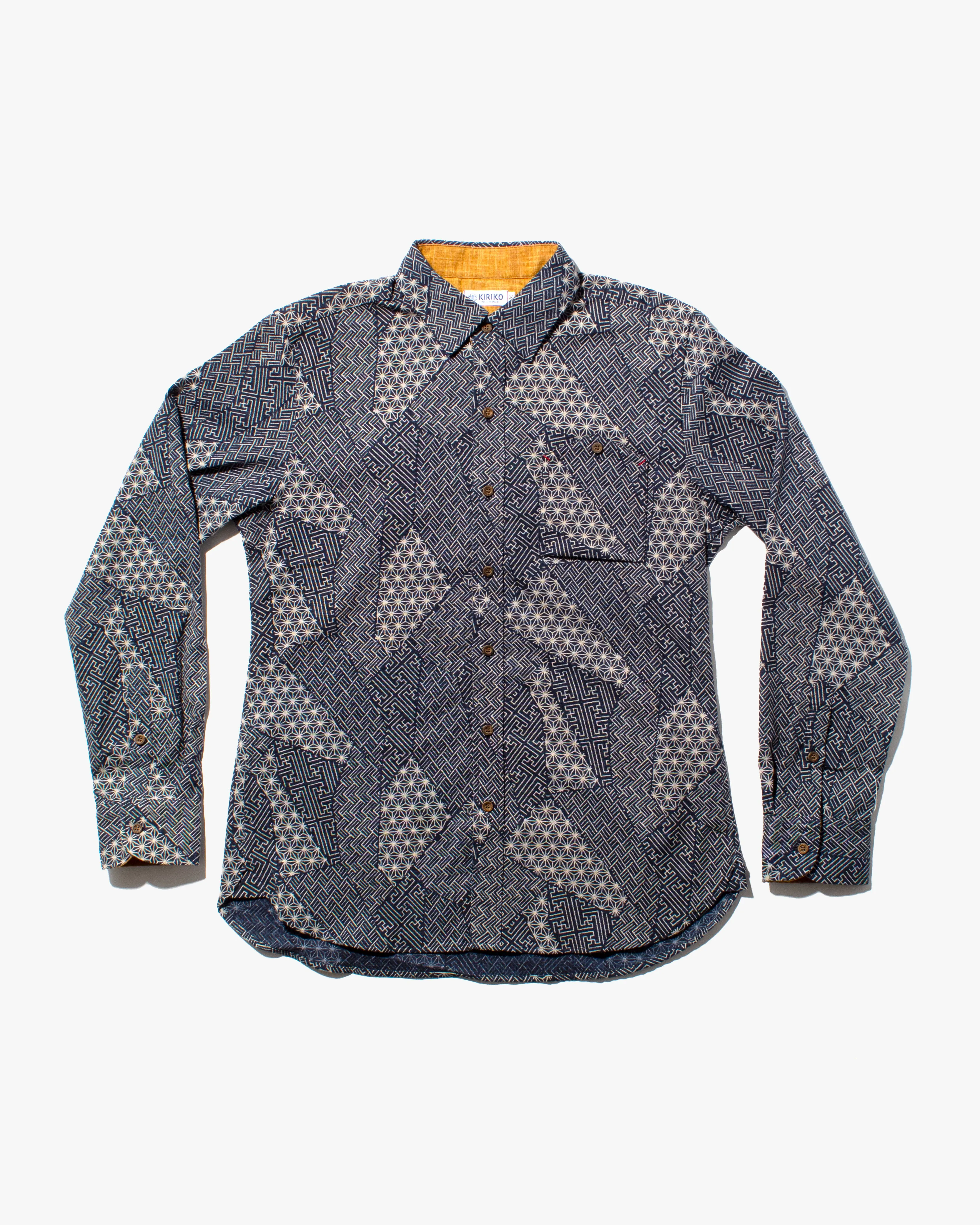 Kiriko Original Shirt, Long Sleeve Button-Up, Indigo Small Multi sold by Kiriko product image thumbnail 3
