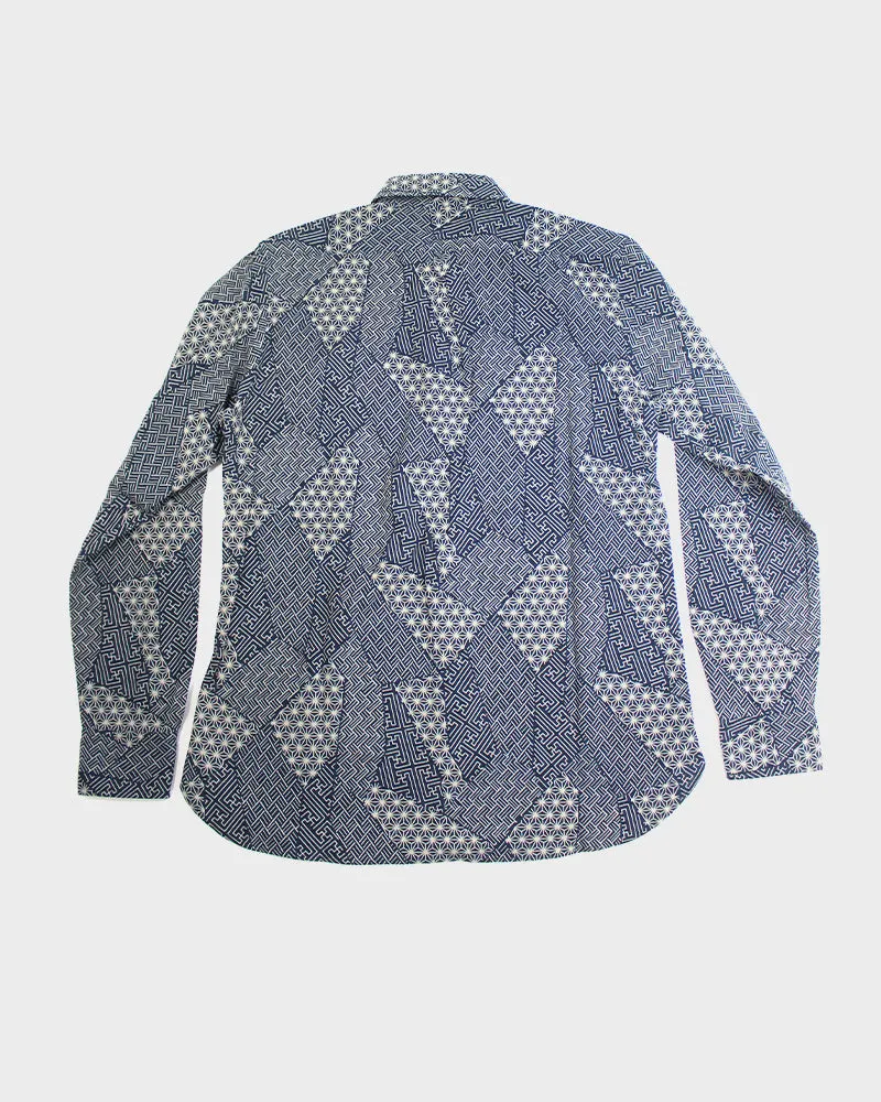 Kiriko Original Shirt, Long Sleeve Button-Up, Indigo Small Multi sold by Kiriko product image thumbnail 5