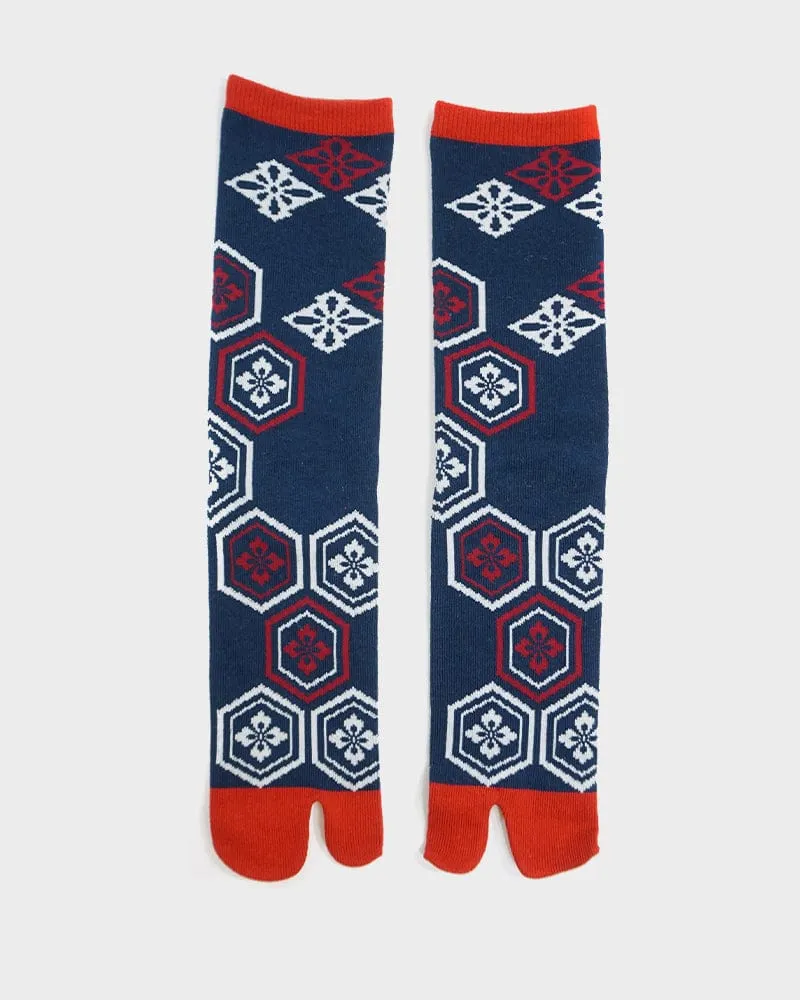 Wa Modern, Tabi Socks, Crew, Kikkou, Navy and Red (M/L) sold by Kiriko product image thumbnail 3