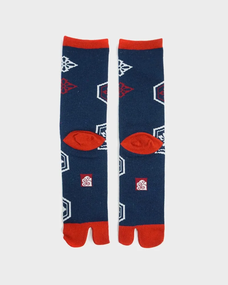 Wa Modern, Tabi Socks, Crew, Kikkou, Navy and Red (M/L) sold by Kiriko product image thumbnail 4