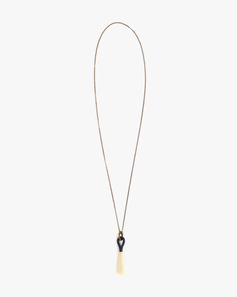 Boet, Horse Tassel Necklace, Blonde and Indigo sold by Kiriko product image thumbnail 2