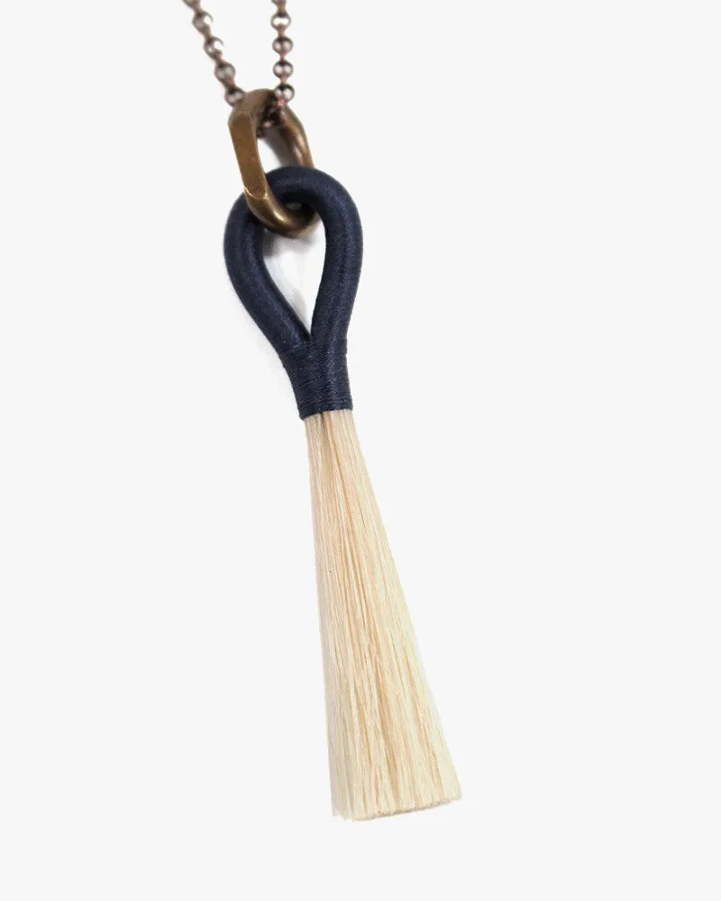 Boet, Horse Tassel Necklace, Blonde and Indigo sold by Kiriko