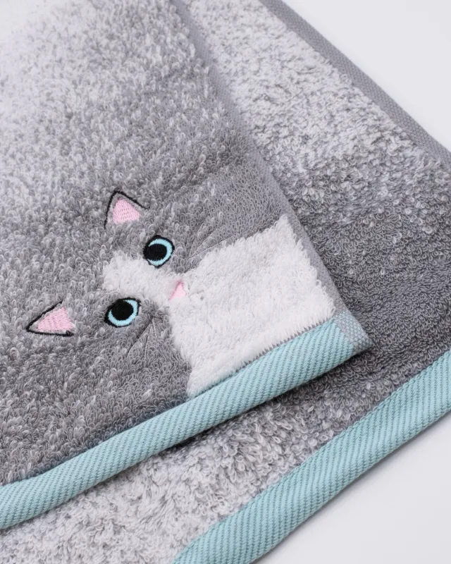 Japanese Long Face Towel, Uchi no Ko Kenami, Gray made by Kiriko