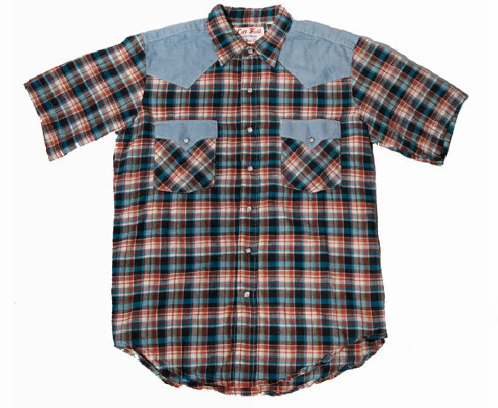 Bronco Billy Short Sleeve Western Madras Shirt sold by Left Field
