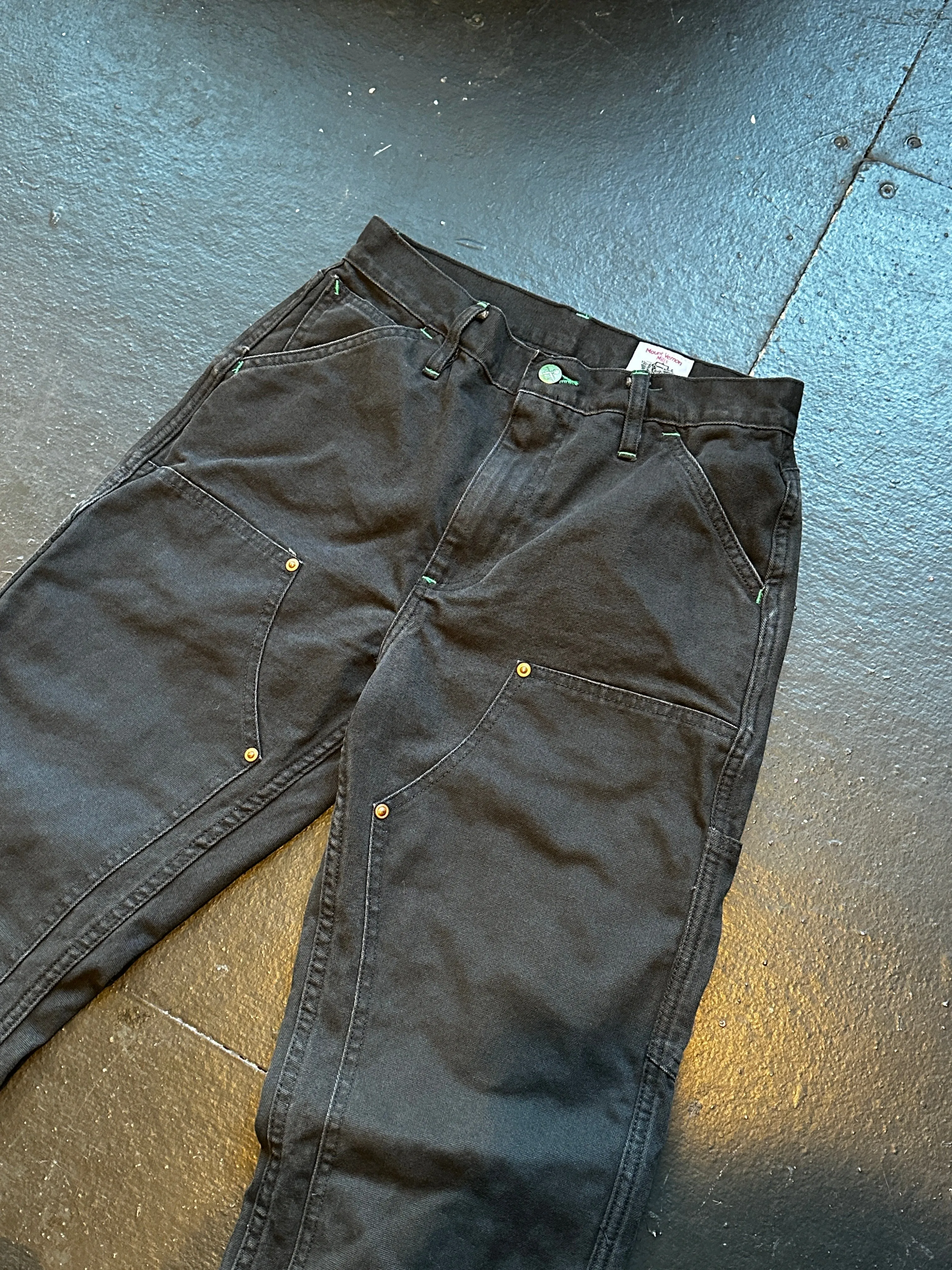 Vintage Washed Black Mt Vernon Duck Double Knee Work Uniform sold by Left Field product image thumbnail 5