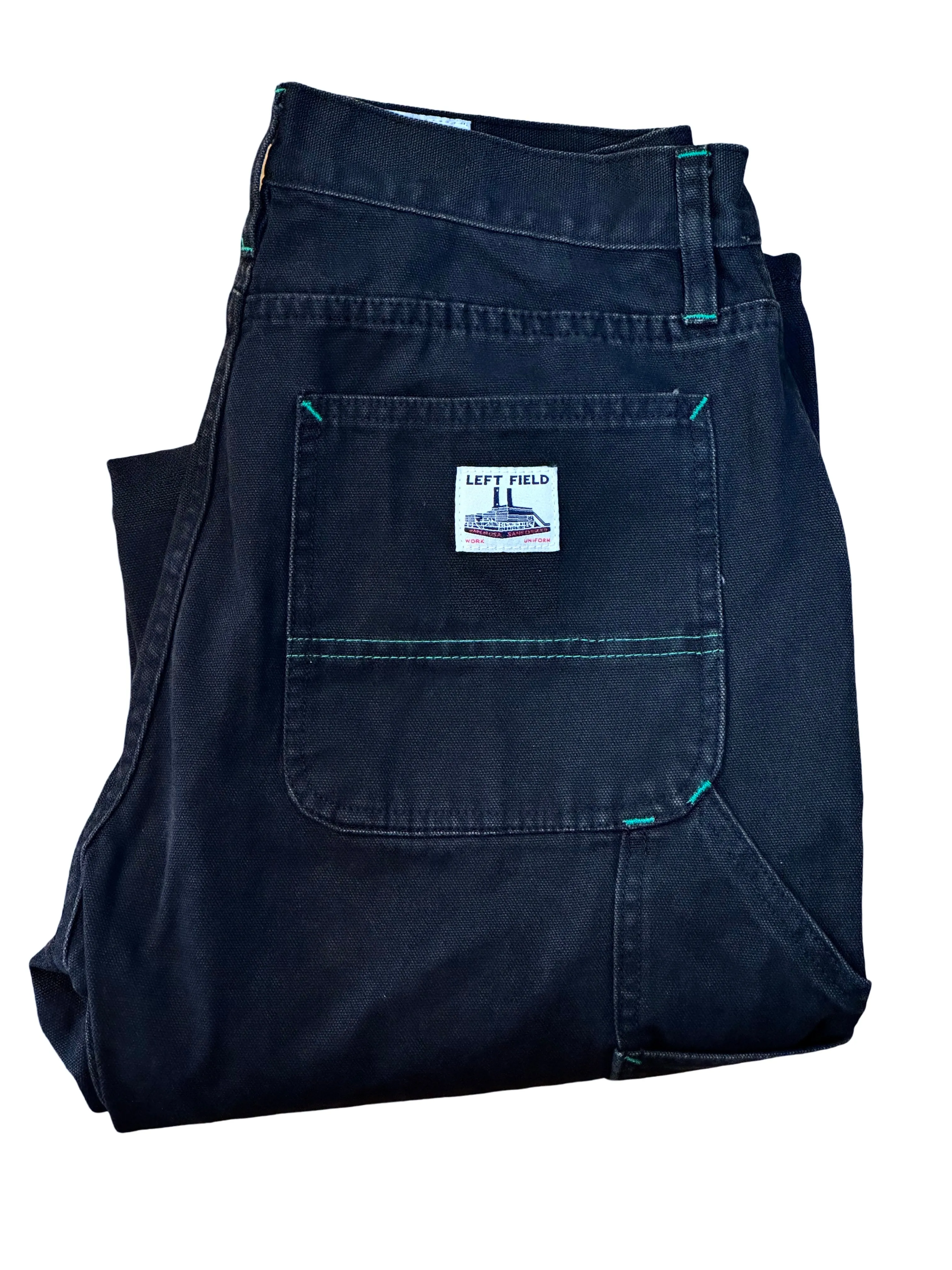 Vintage Washed Black Mt Vernon Duck Double Knee Work Uniform sold by Left Field product image thumbnail 3