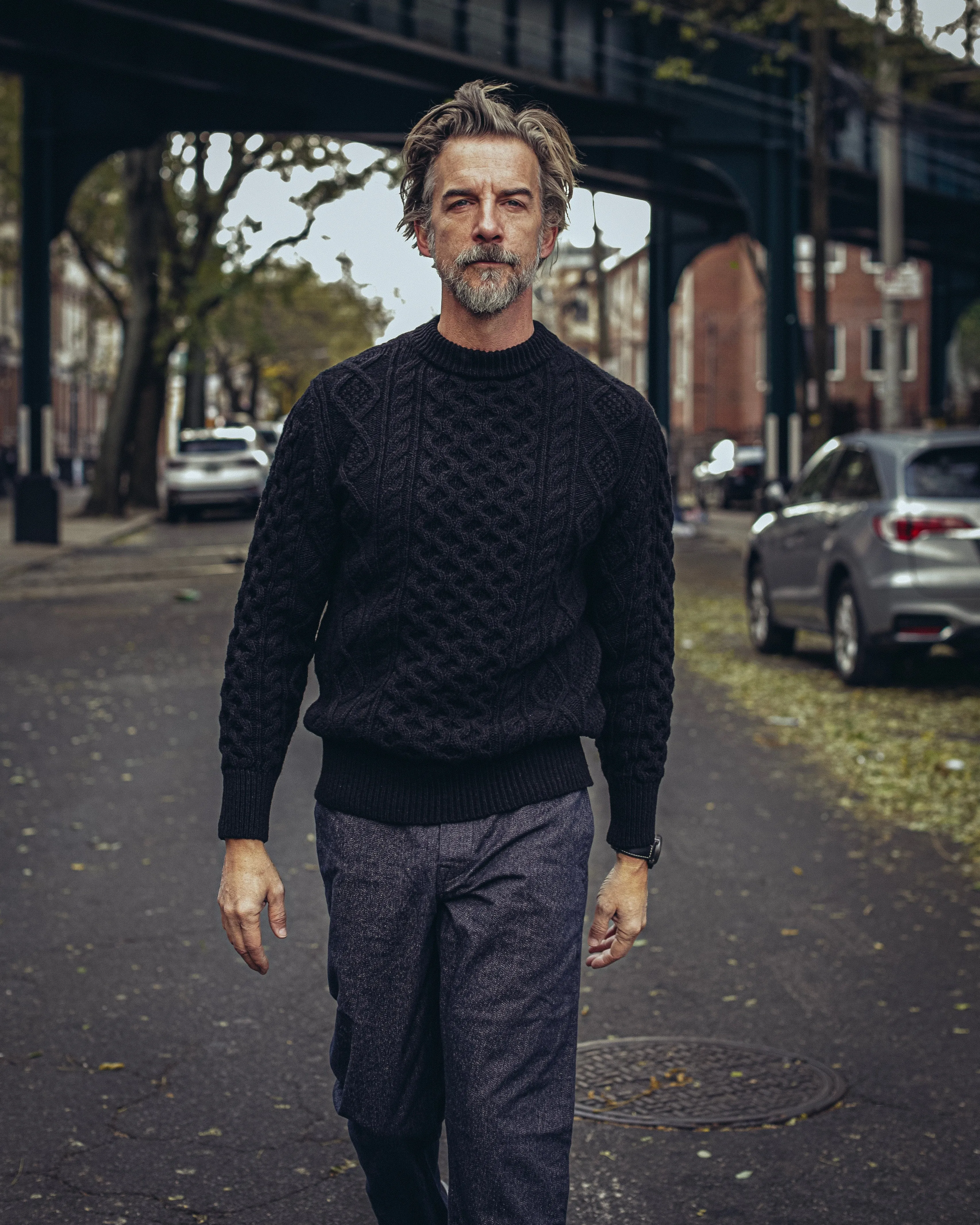 Steve McQueen Dark Navy Donegal Irish Wool Sweater sold by Left Field product image thumbnail 5