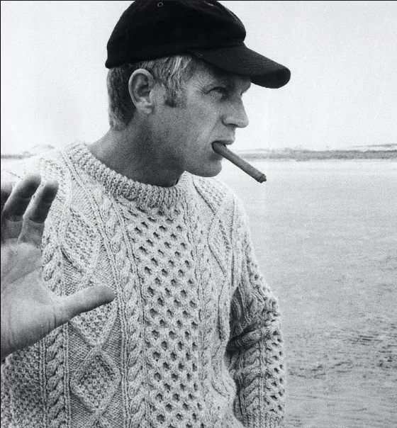 Steve McQueen Dark Navy Donegal Irish Wool Sweater sold by Left Field product image thumbnail 2