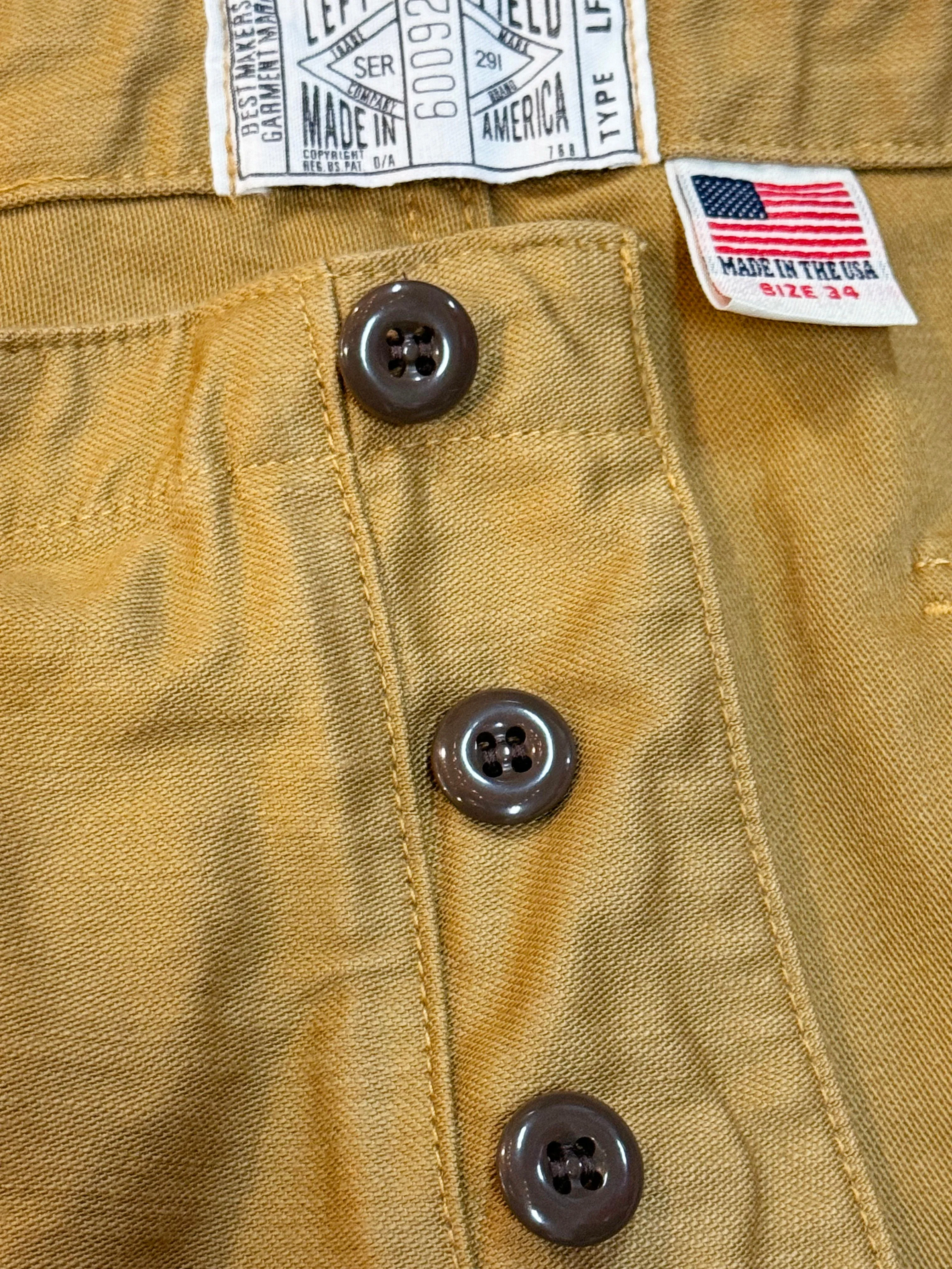 107 60's era GI chinos in 12 oz West Point Khaki Baker Back Cotton Satin sold by Left Field product image thumbnail 3