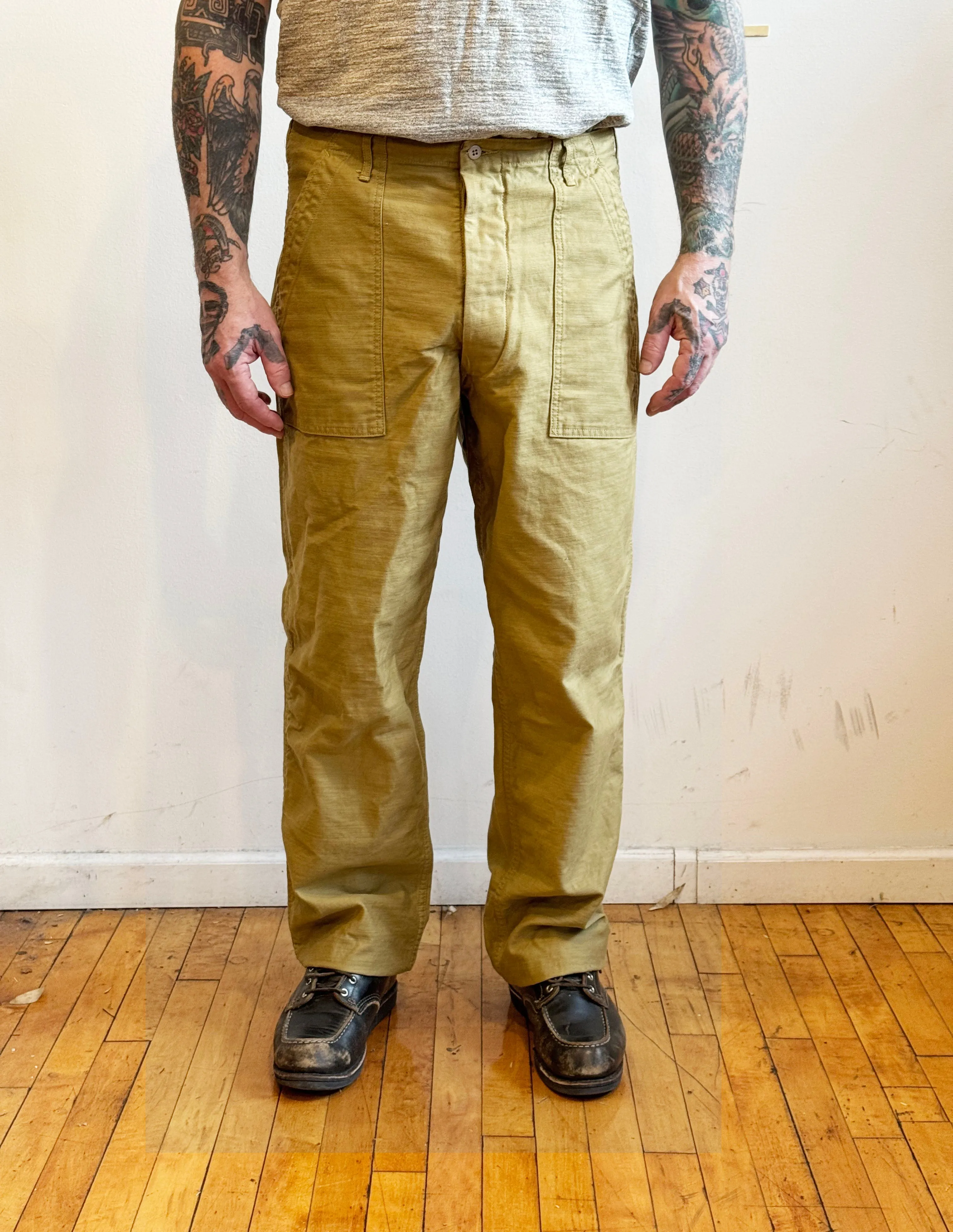 107 60's era GI chinos in 12 oz West Point Khaki Baker Back Cotton Satin sold by Left Field product image thumbnail 5