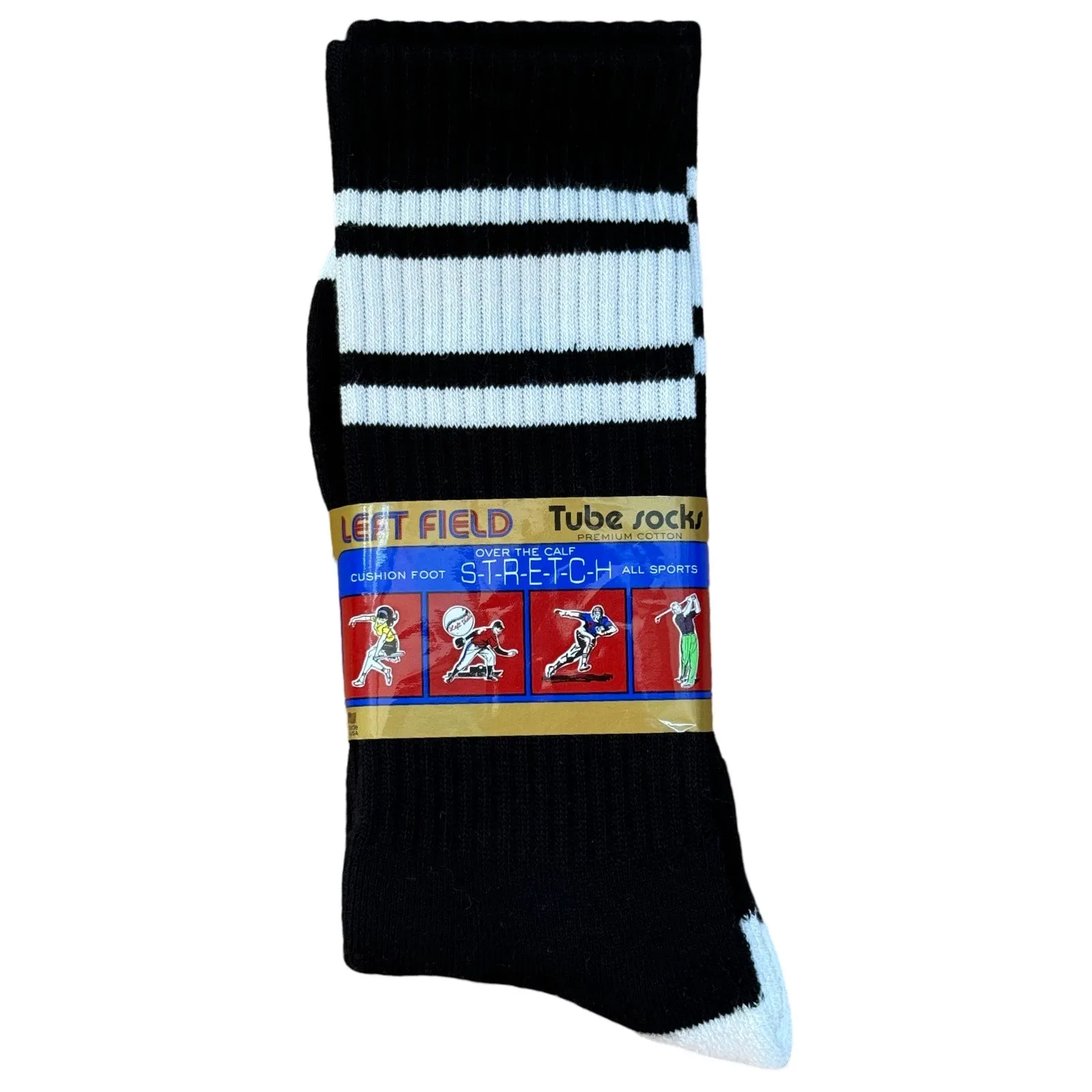 Black & White Striped Bamboo Tube Socks sold by Left Field