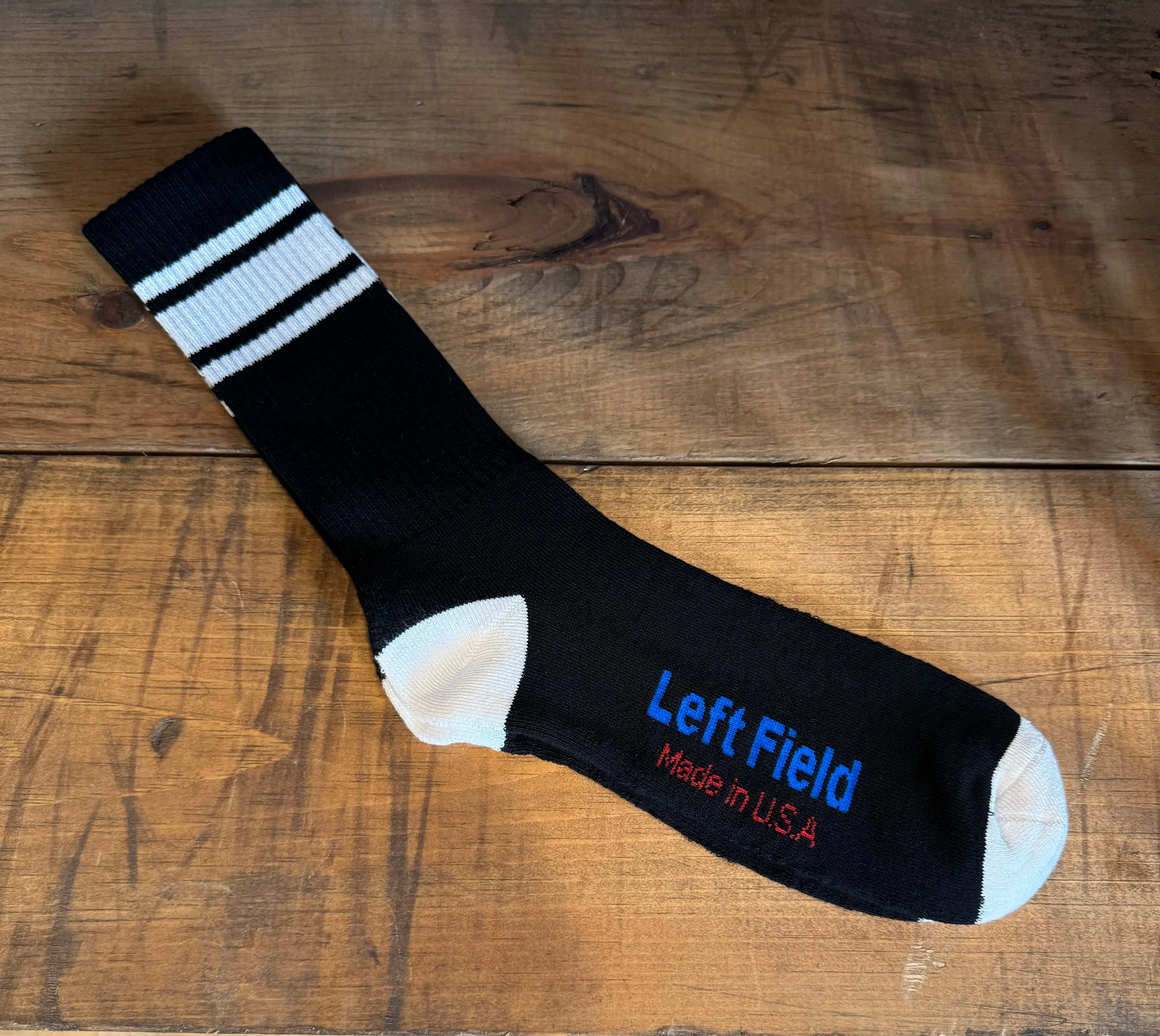 Black & White Striped Bamboo Tube Socks sold by Left Field product image thumbnail 2