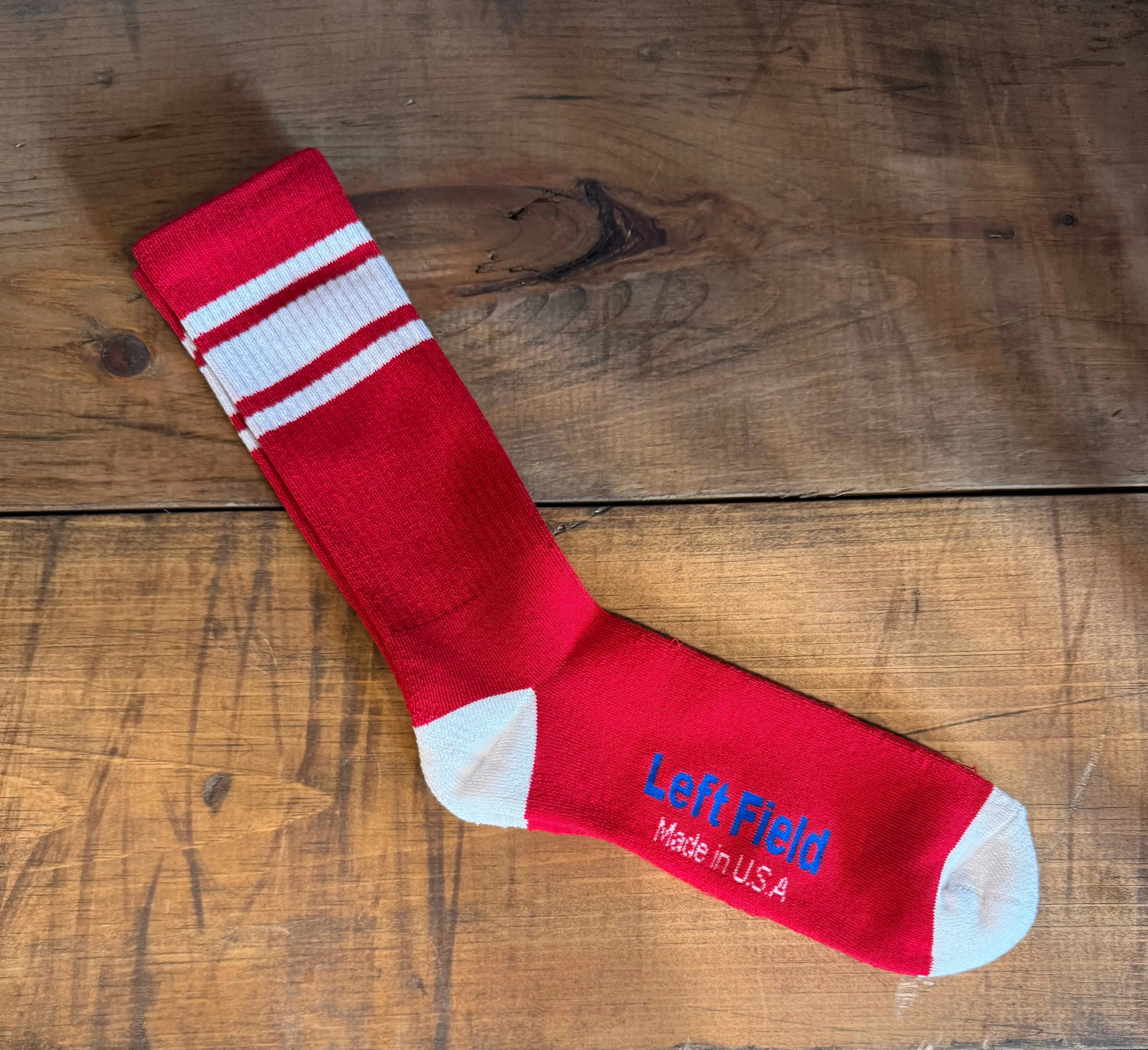 Red & White Striped Bamboo Tube Socks sold by Left Field product image thumbnail 2