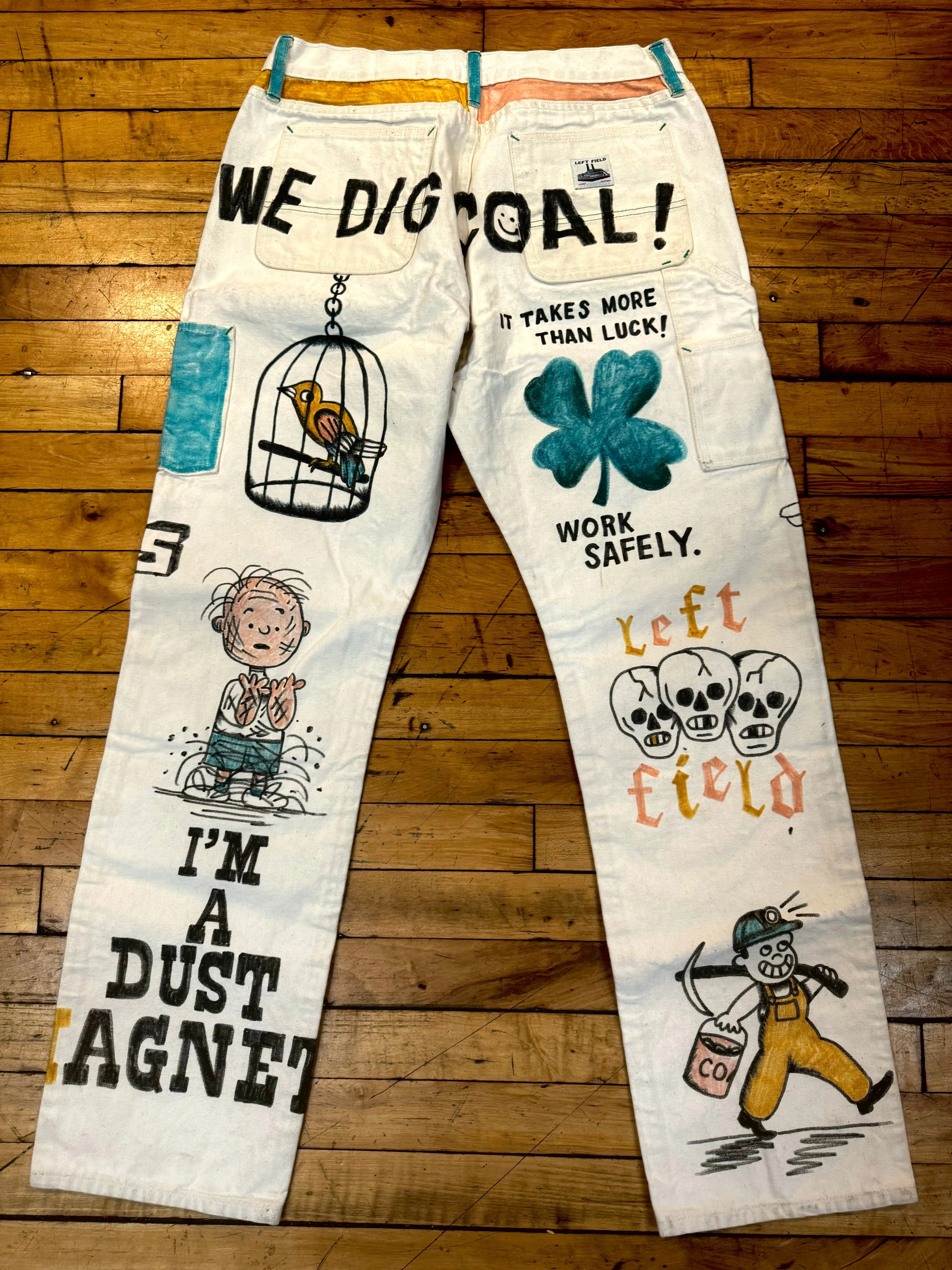 WE DIG COAL - Natural Mt Vernon Duck Double Knee Work Uniform Chino Size 36" running a 34" sold by Left Field product image thumbnail 2