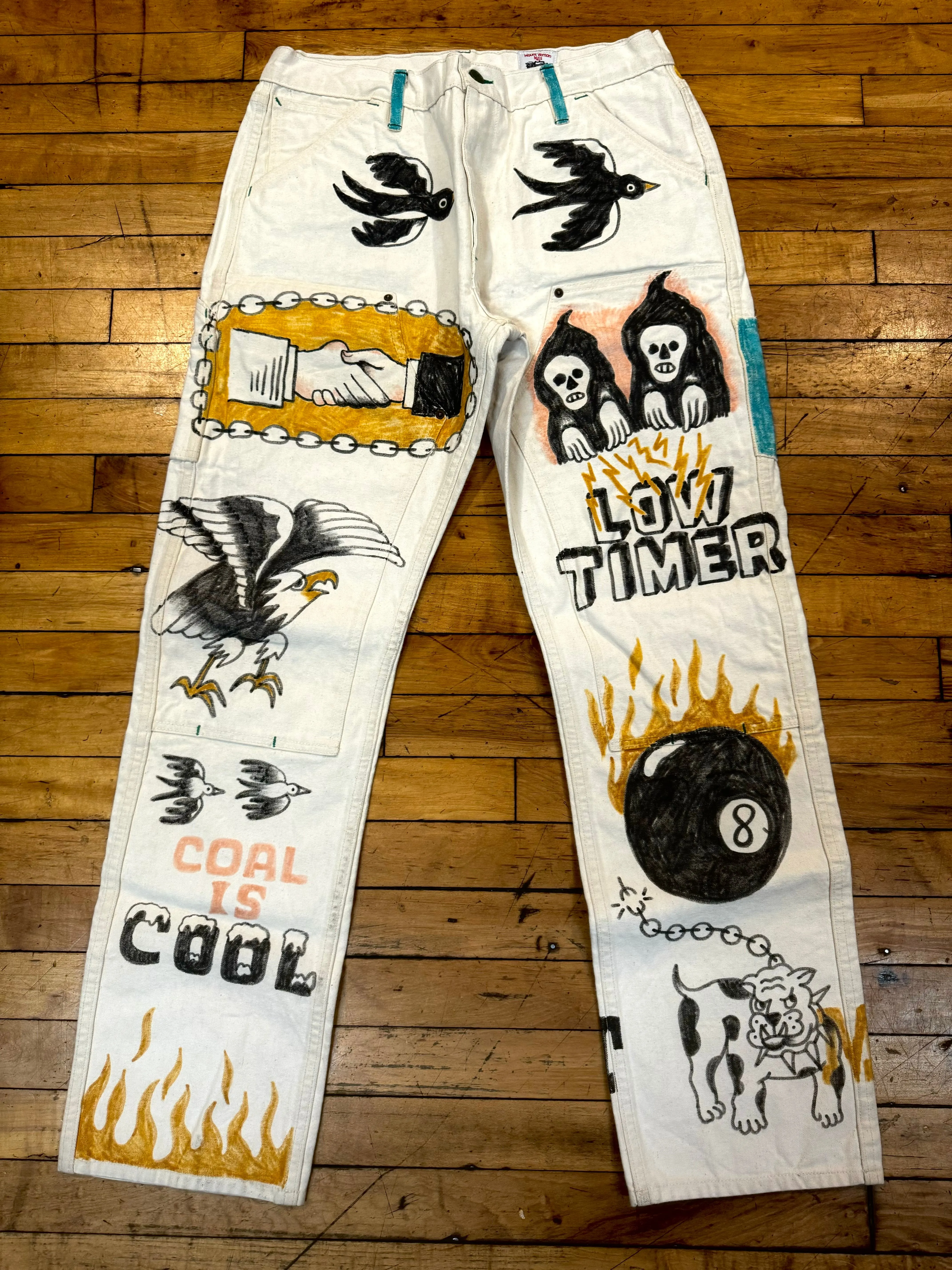 WE DIG COAL - Natural Mt Vernon Duck Double Knee Work Uniform Chino Size 36" running a 34" sold by Left Field