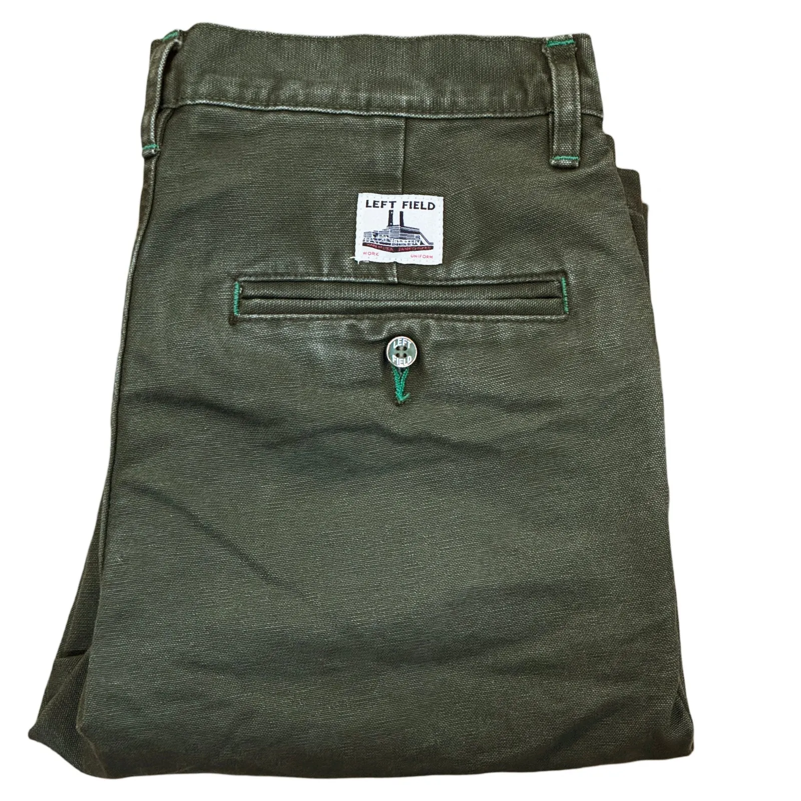 Vintage Wash Olive Duck Mt Vernon 13 oz Work Uniform Chino Wider Fit sold by Left Field product image thumbnail 2