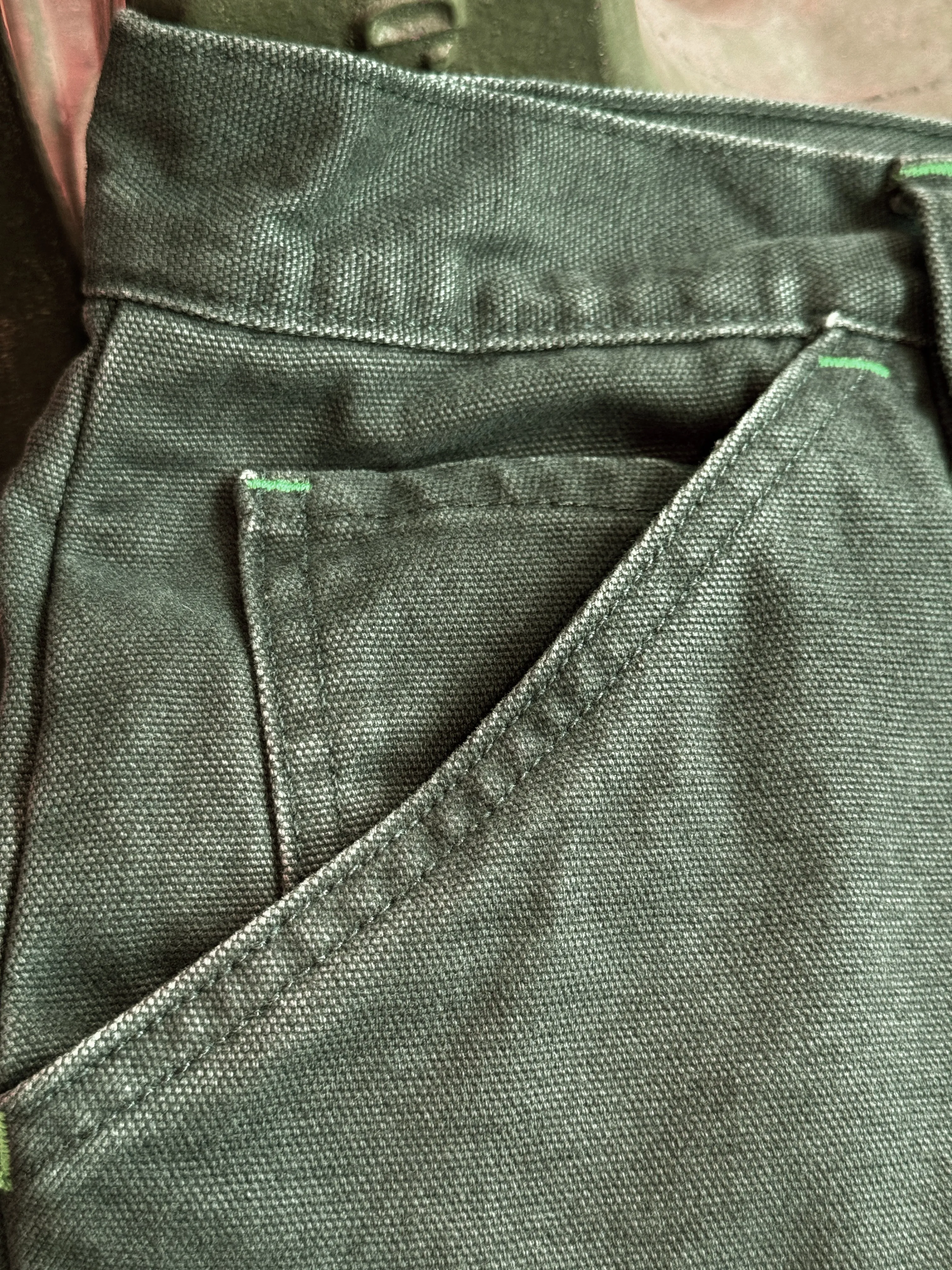 Vintage Wash Olive Duck Mt Vernon 13 oz Work Uniform Chino Wider Fit sold by Left Field product image thumbnail 5