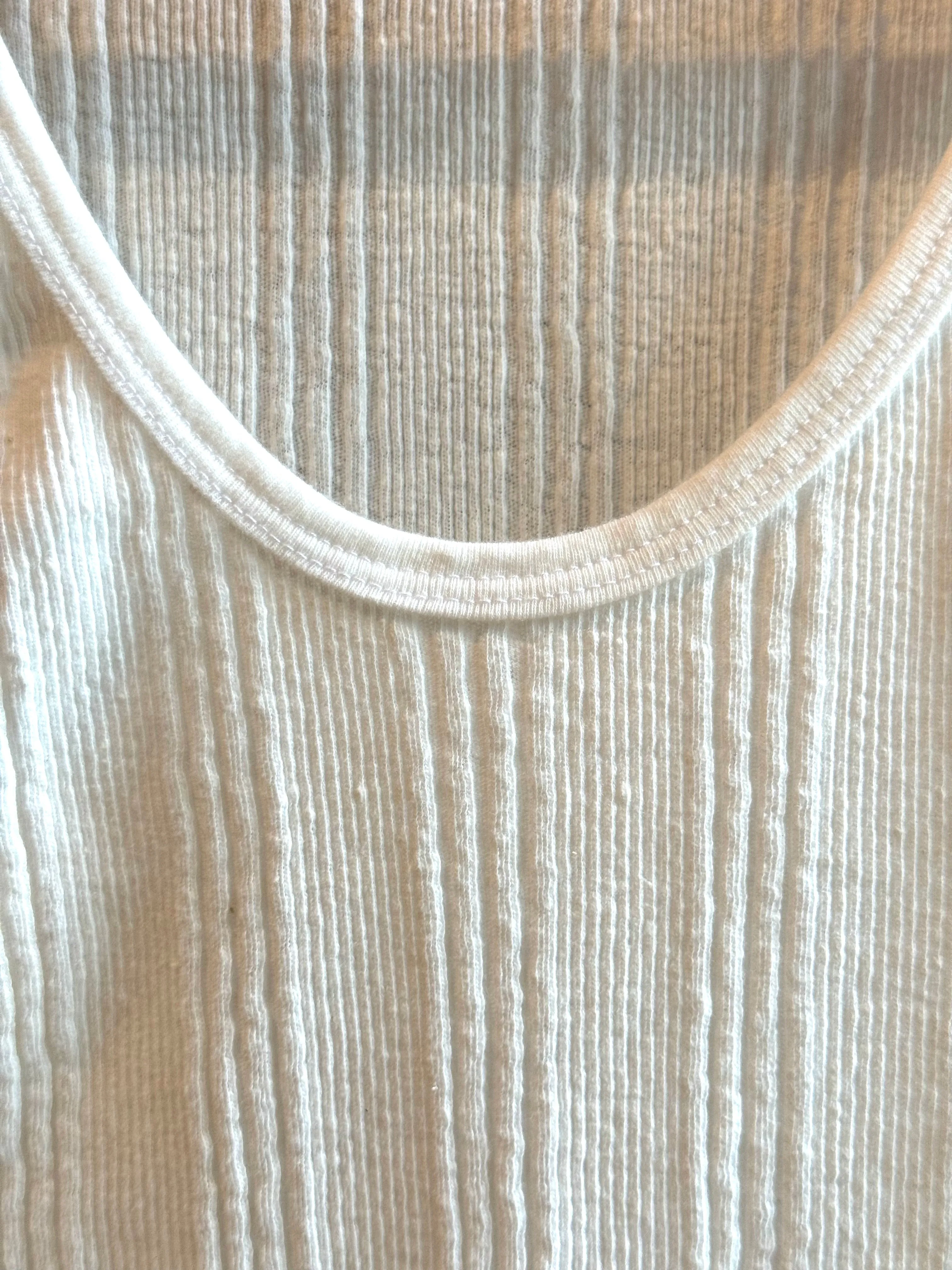 White Wakayama Japanese Drop Needle Tank Top sold by Left Field product image thumbnail 2